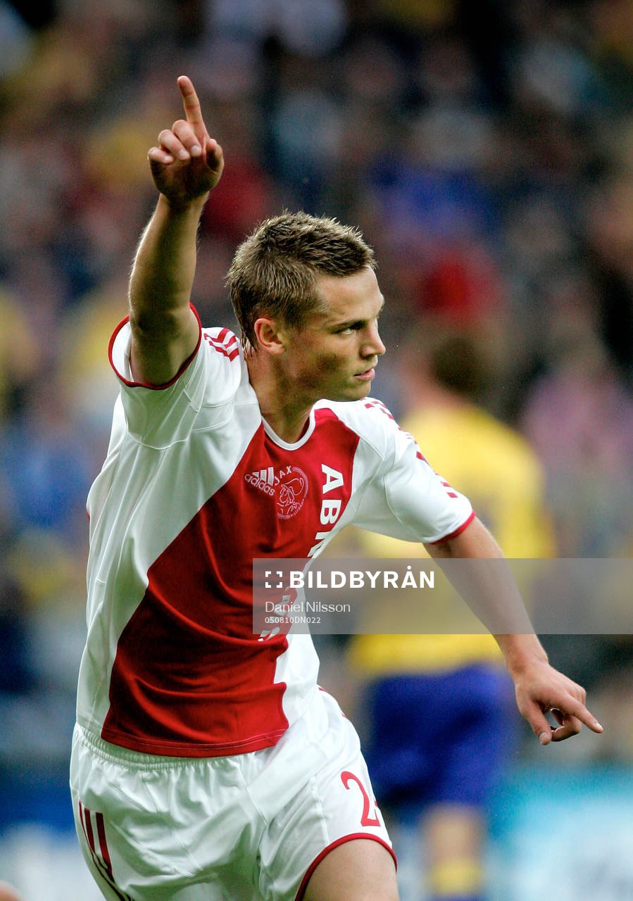 Bröndby - Ajax: Markus Rosenberg, Ajax, gjorde 1-0, jubel