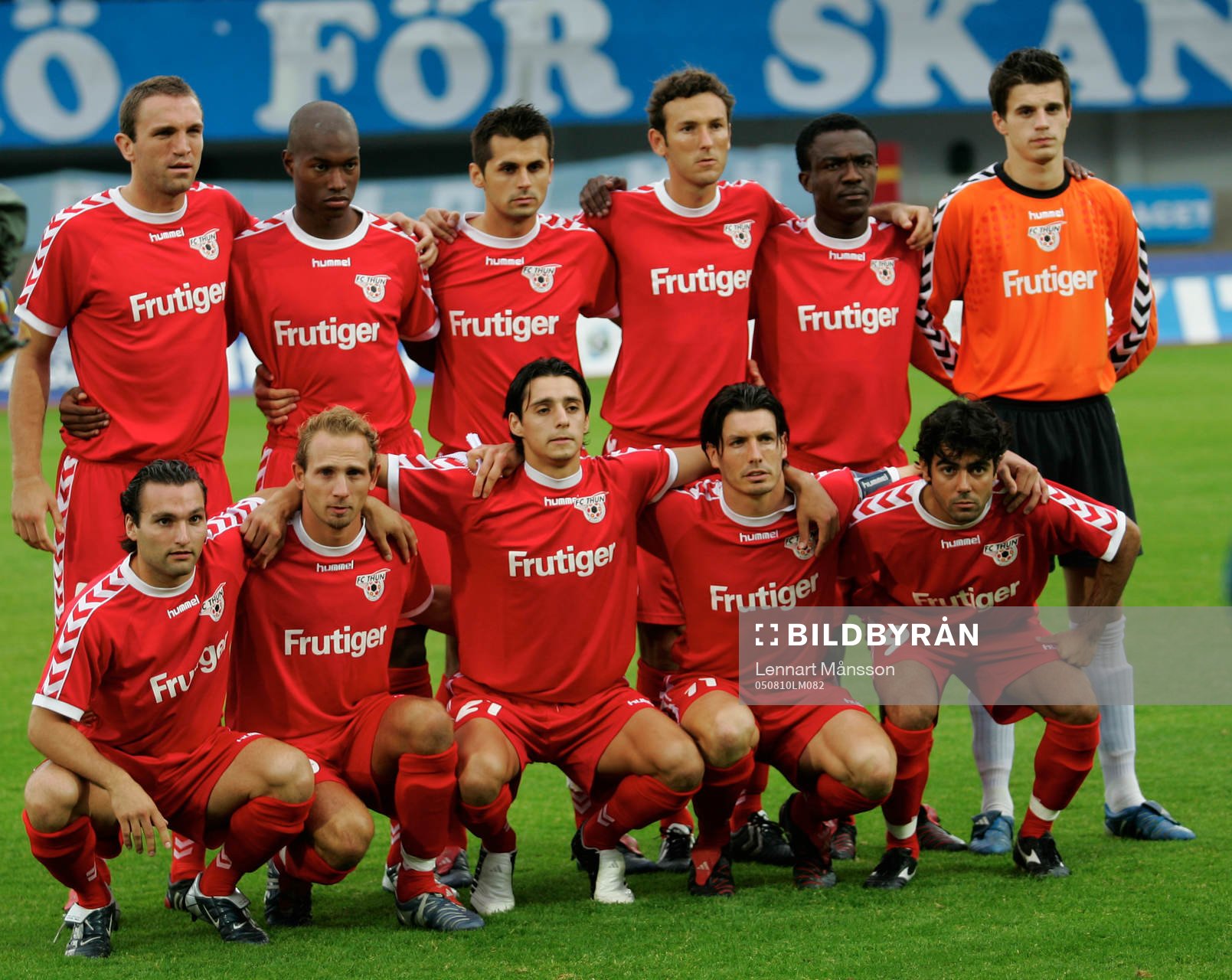 Fotboll, Champions League, Thun, lagbild, startelva