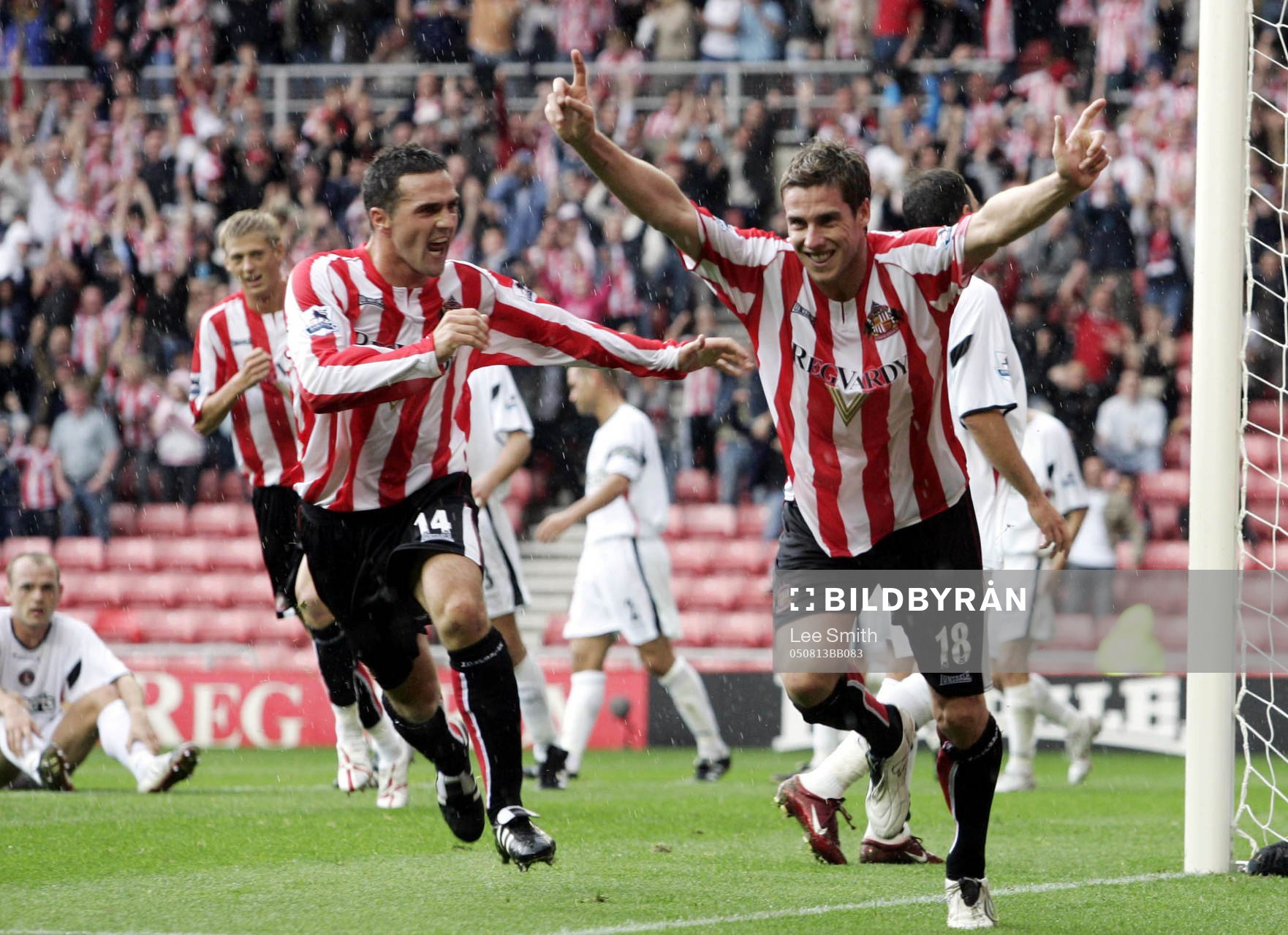  Andy Gray  och Tommy Miller, Sunderland, jubel.