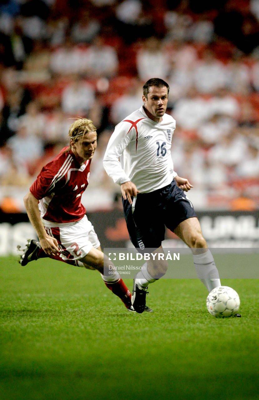Jamie Carragher, England och Christian Poulsen, Danmark
