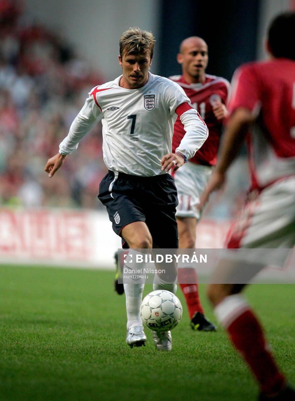 Danmark - England: David Beckham, England