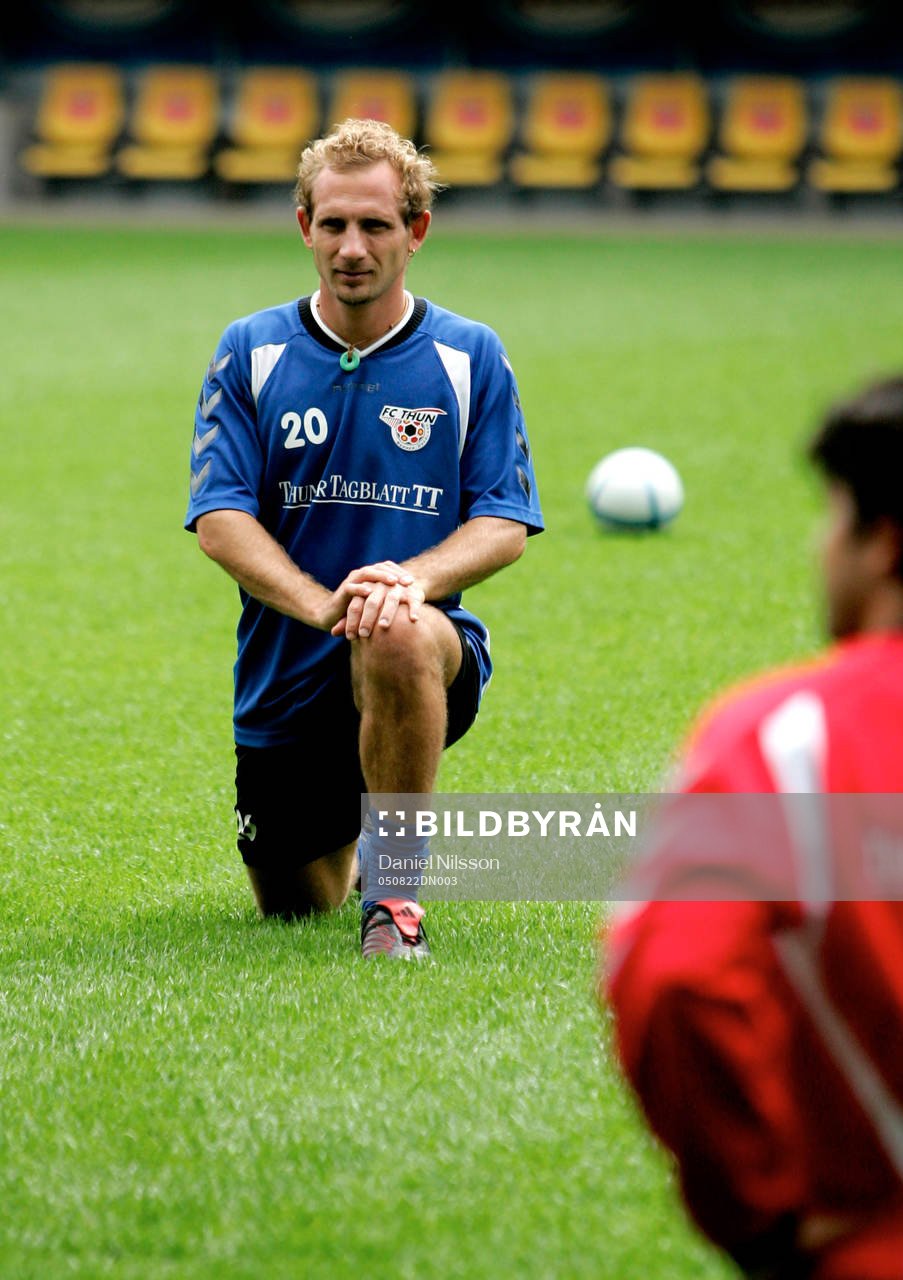 Fotboll, Champions League kval, träning: Mauro Lustrinelli, FC Thun.