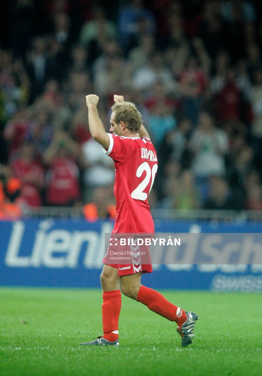 Fotboll, Champions League, kval: FC Thun - Malmö FF:  Mauro Lustrinelli, Thun, jubel.