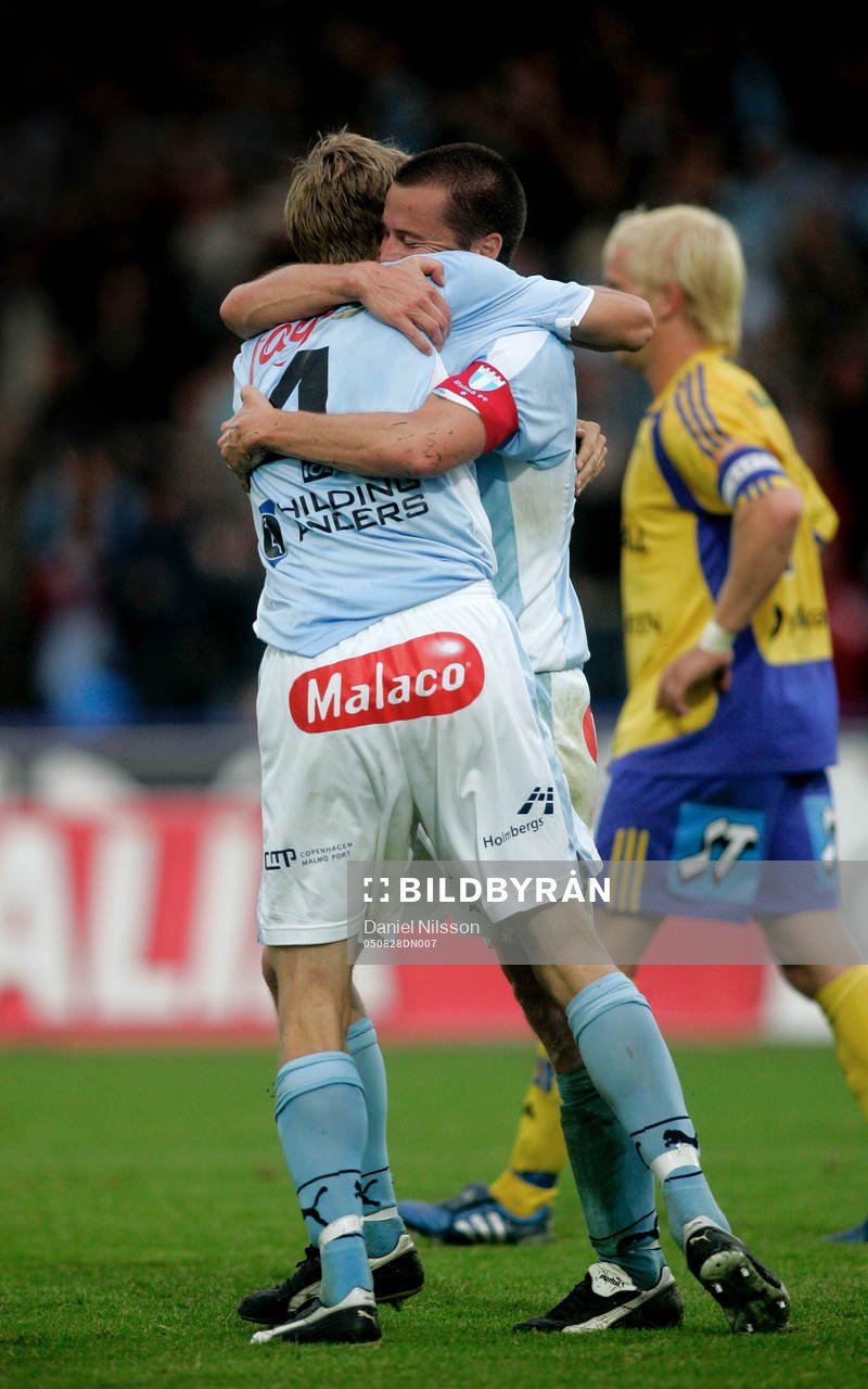 Daniel Andersson och Peter Abelsson, Malmö, jubel