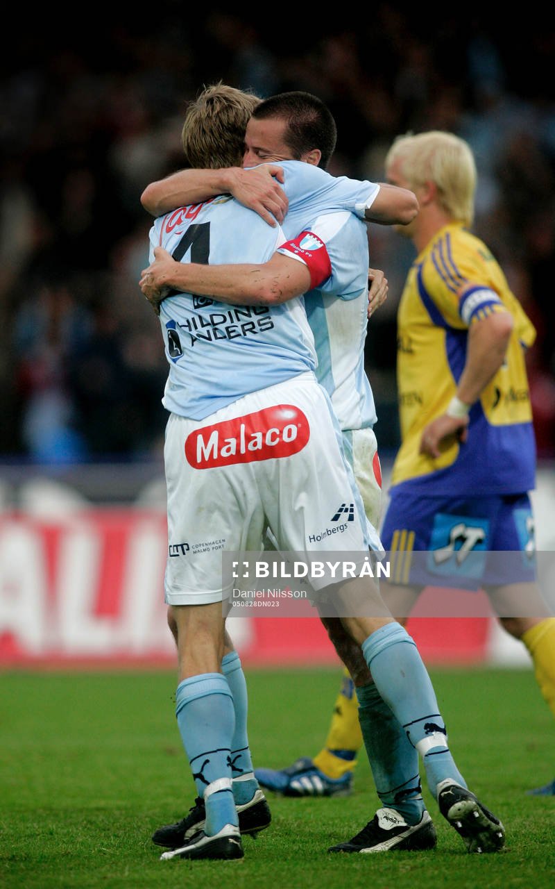 Daniel Andersson och Peter Abelsson, Malmö, jubel