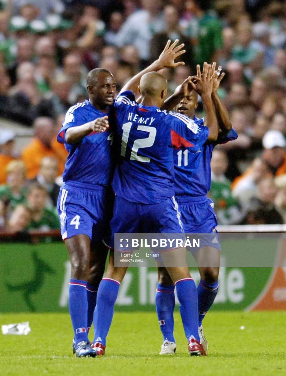 Thierry Henry, Frankrike, jubel med Patrick Vieira och