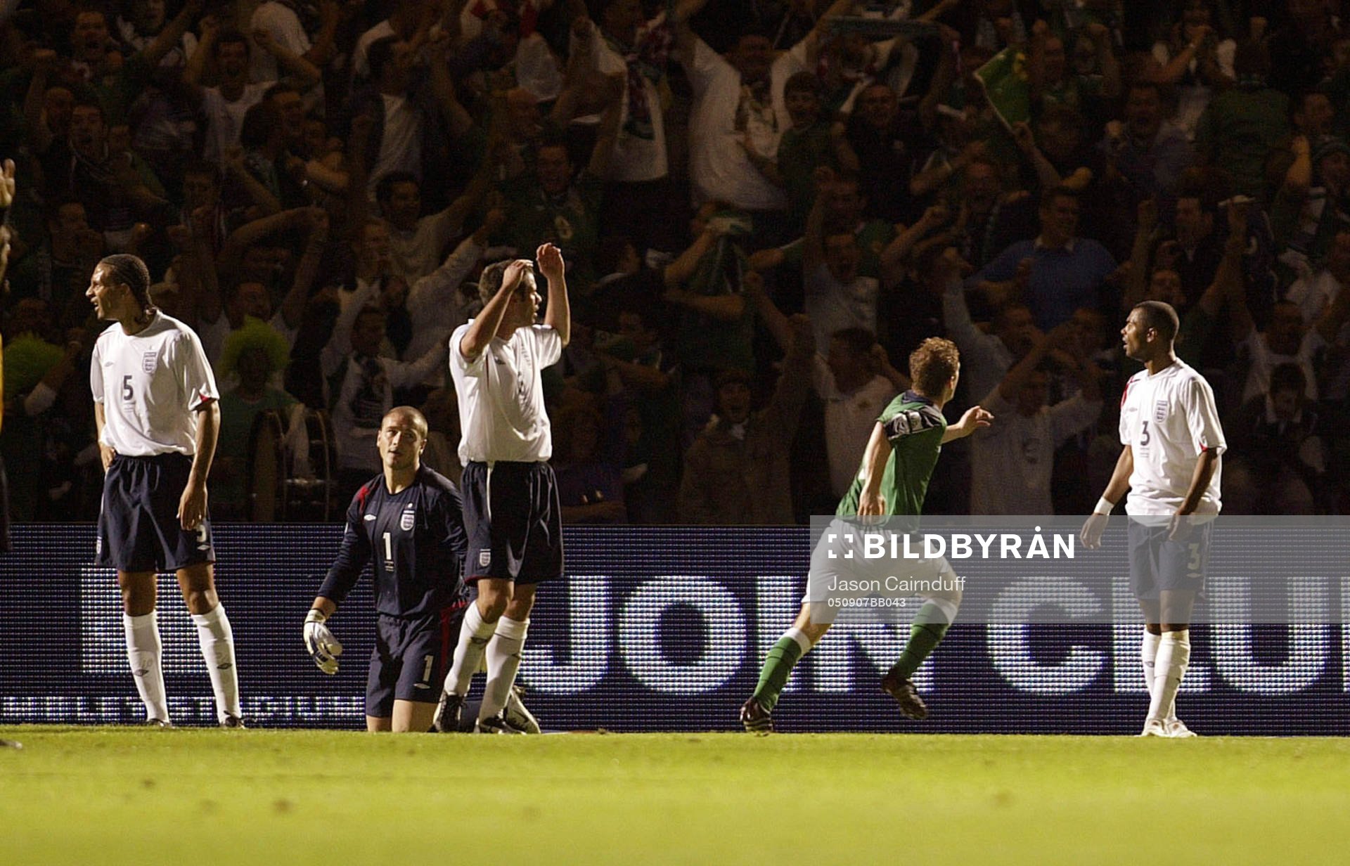 Fotboll, VM-kval, Nordirland - England