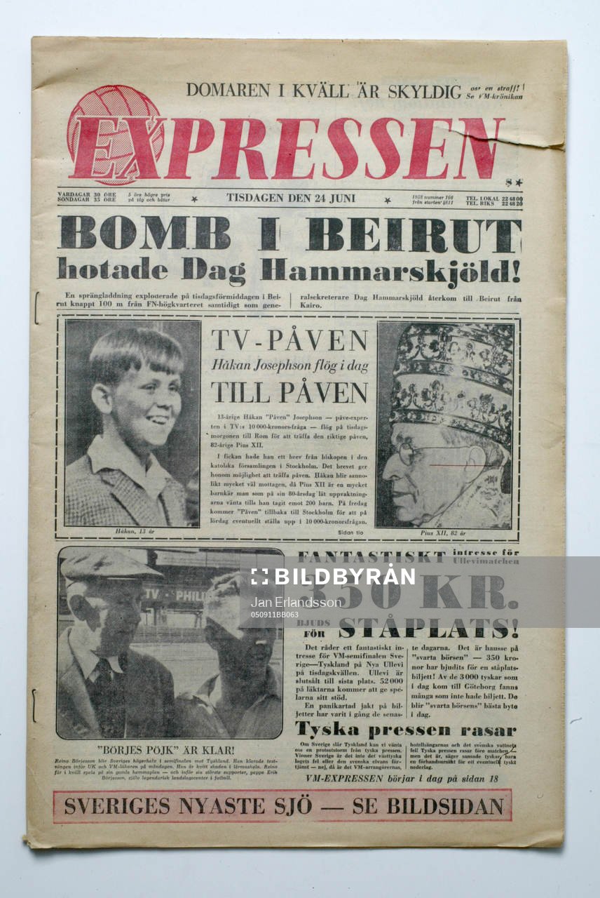 Fotboll, VM, 1958, Souvenir