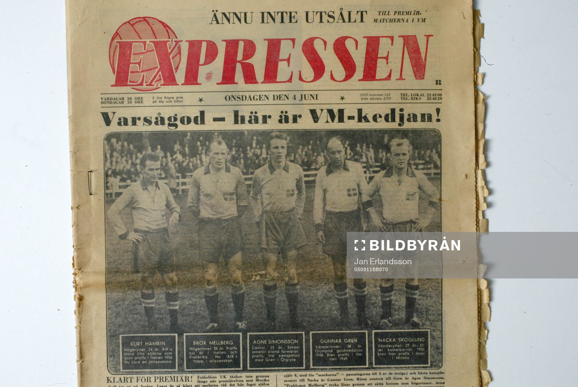 Fotboll, VM, 1958, Souvenir