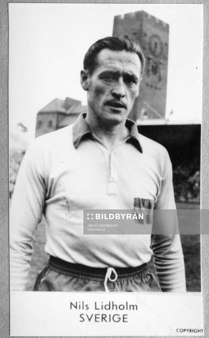 Fotboll, VM, 1958, Souvenir. Nils Liedholm