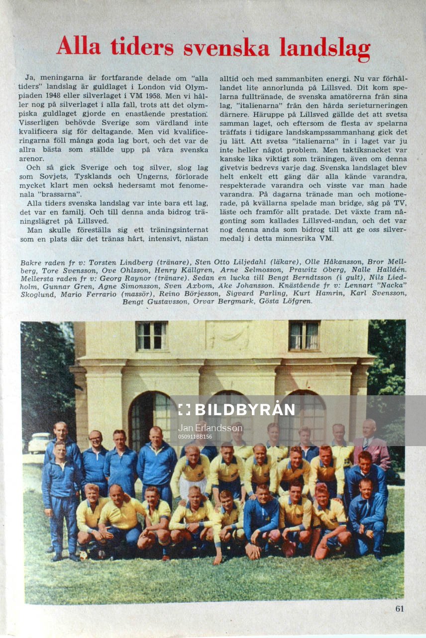 Fotboll, VM, 1958, Souvenir