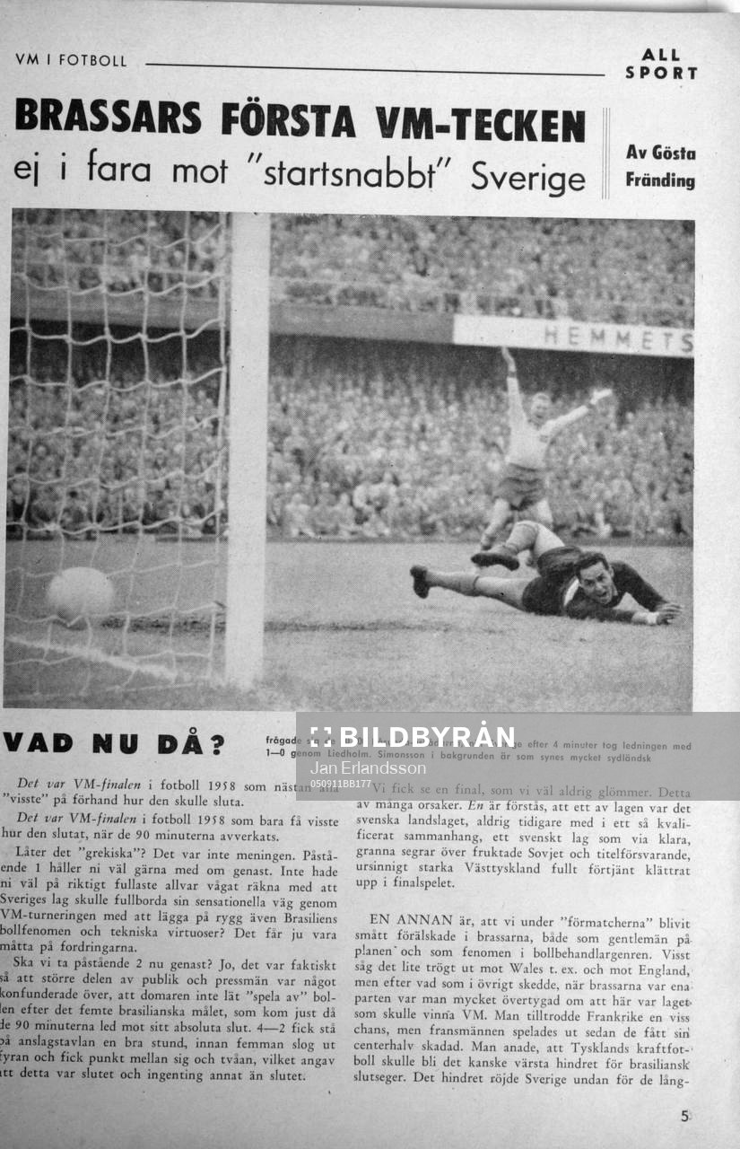 Fotboll, VM, 1958, Souvenir