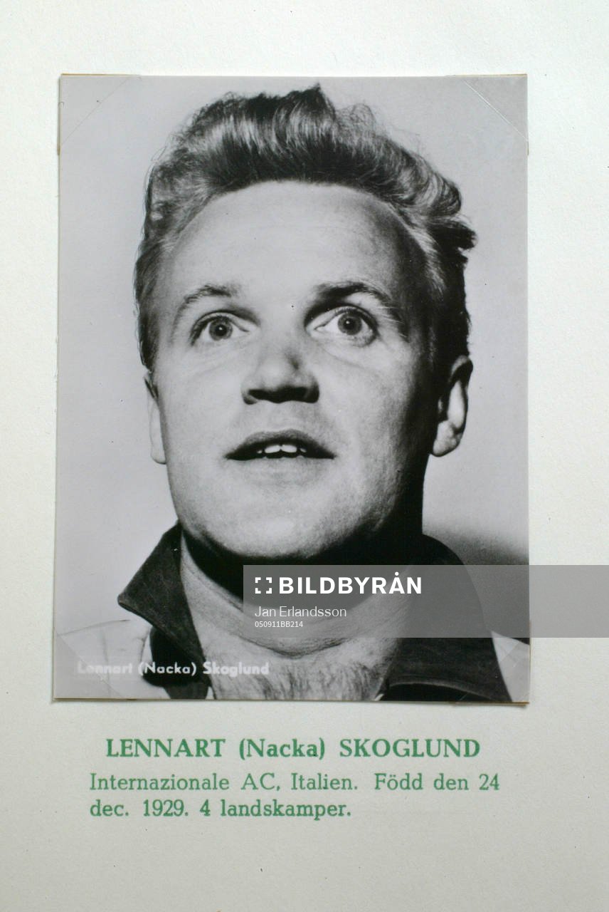 Fotboll, VM, 1958, Souvenir. Lennart Nacka Skoglund