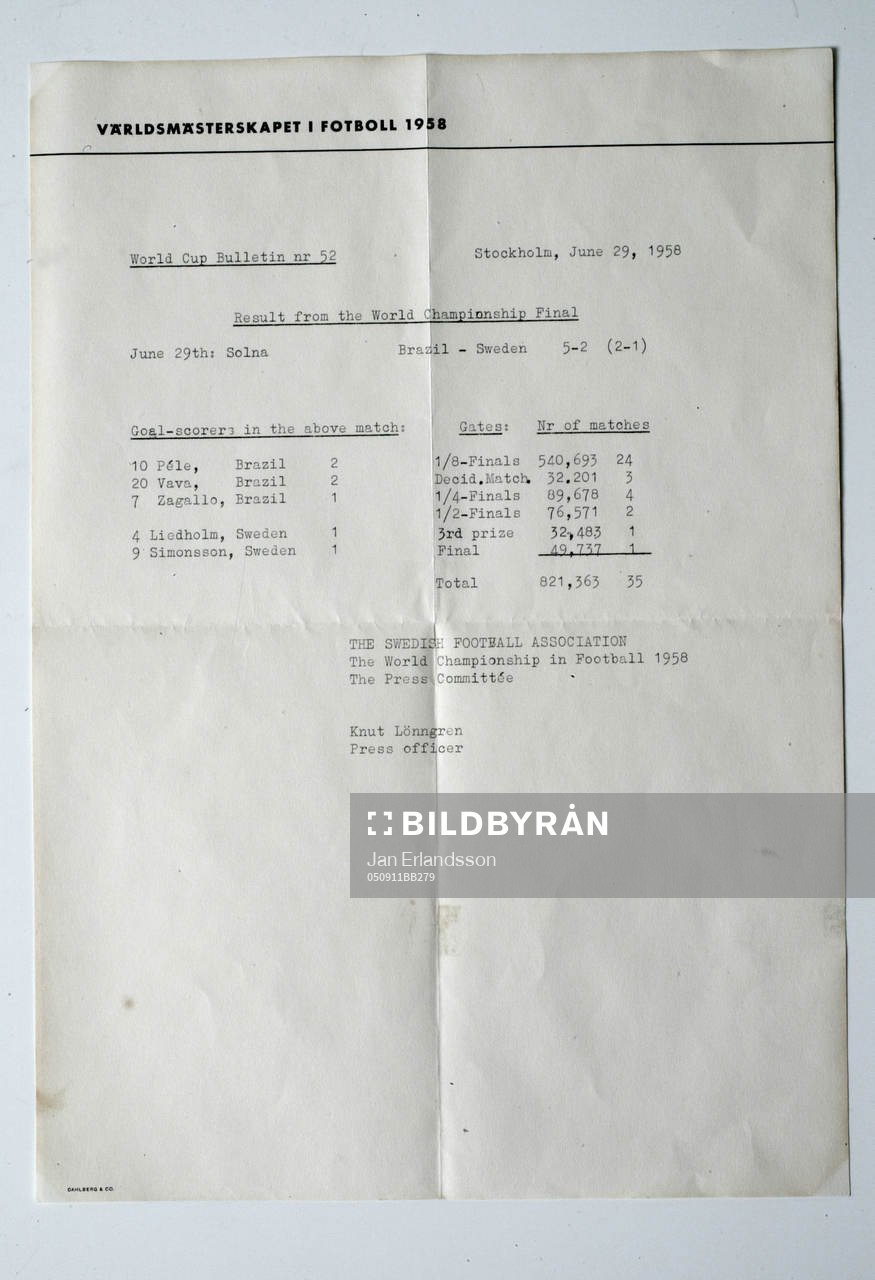 Fotboll, VM, 1958, Souvenir