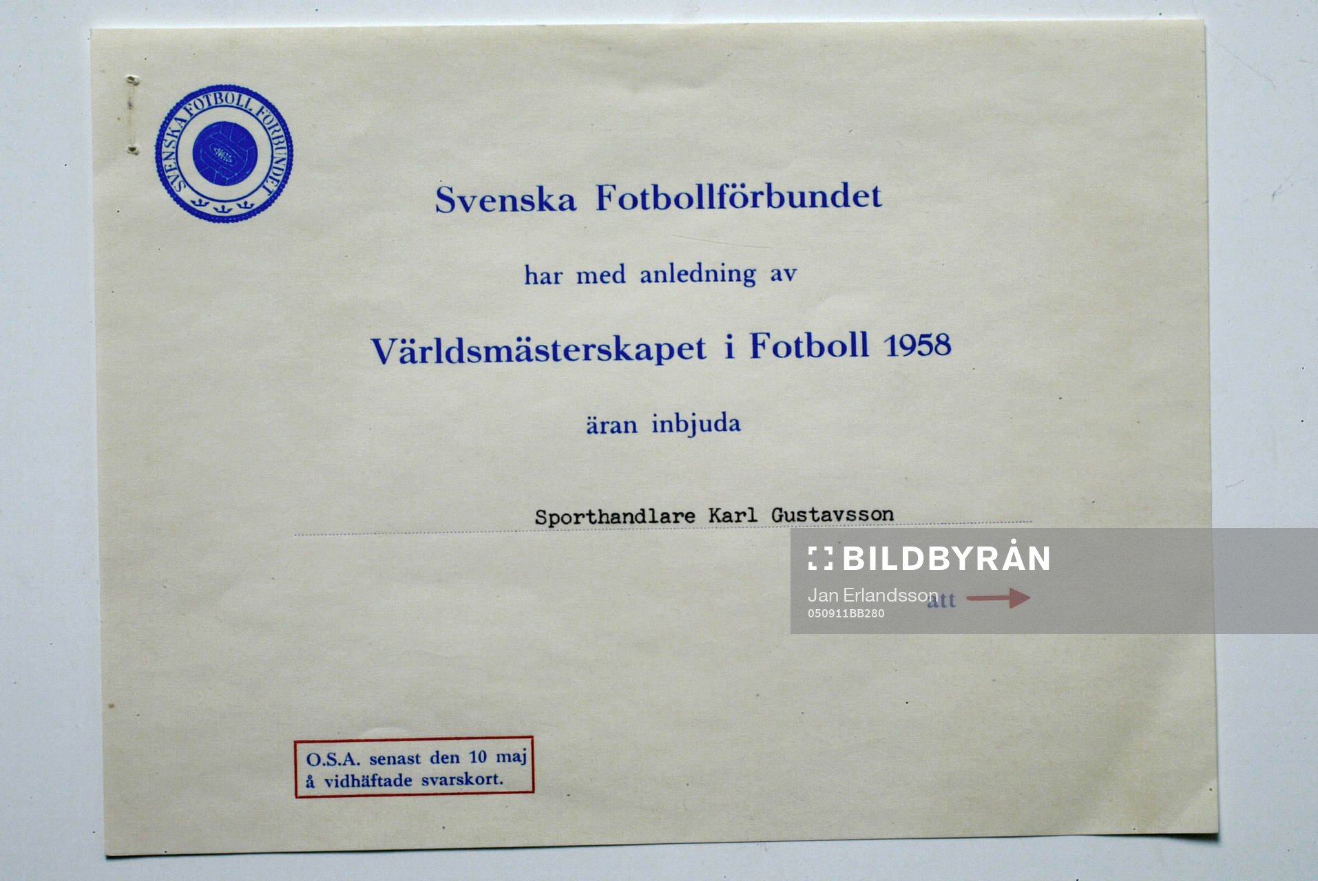 Fotboll, VM, 1958, Souvenir