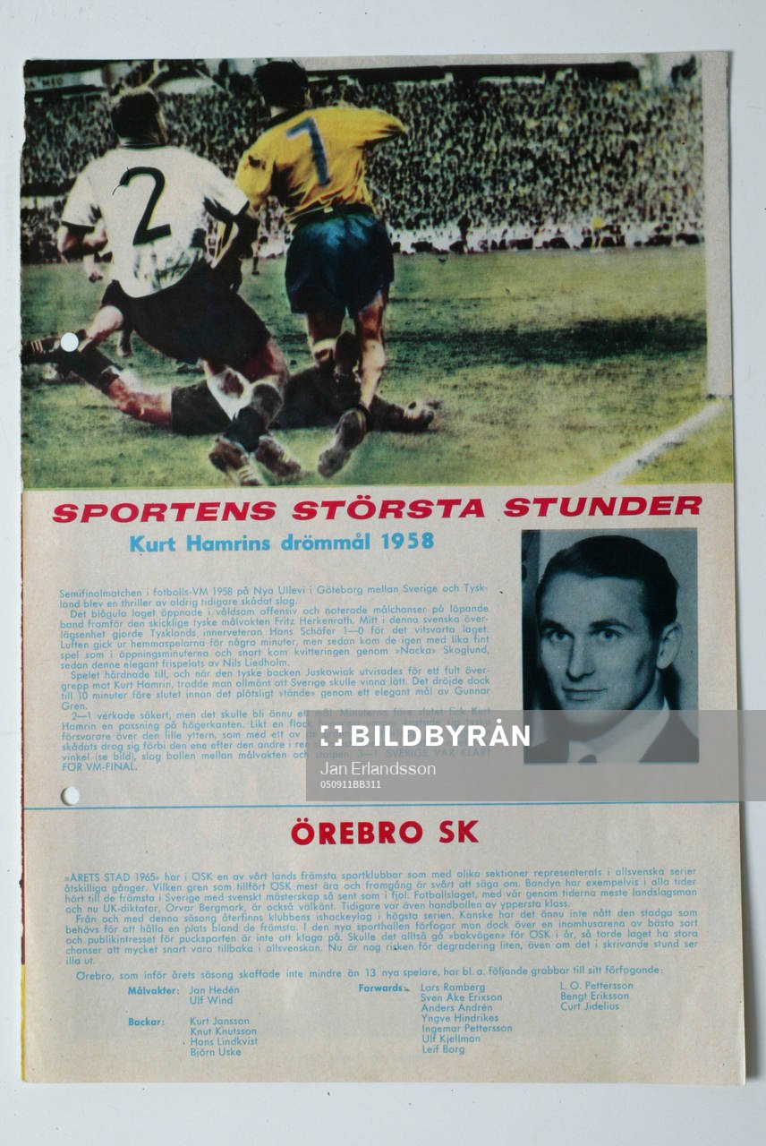 Fotboll, VM, 1958, Souvenir