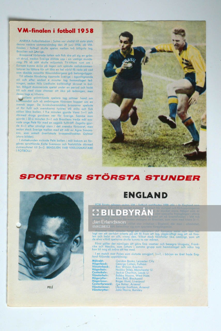 Fotboll, VM, 1958, Souvenir