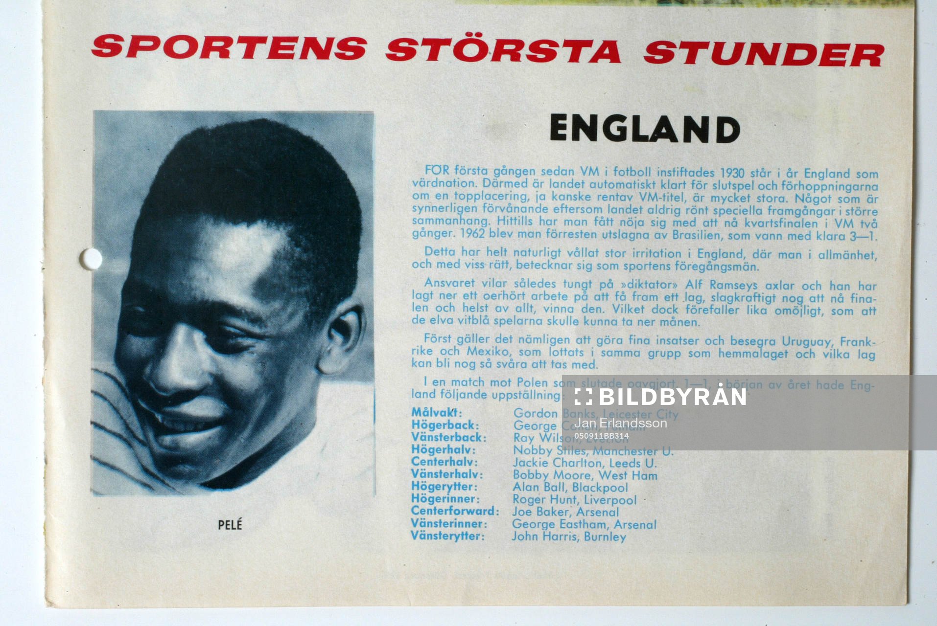 Fotboll, VM, 1958, Souvenir