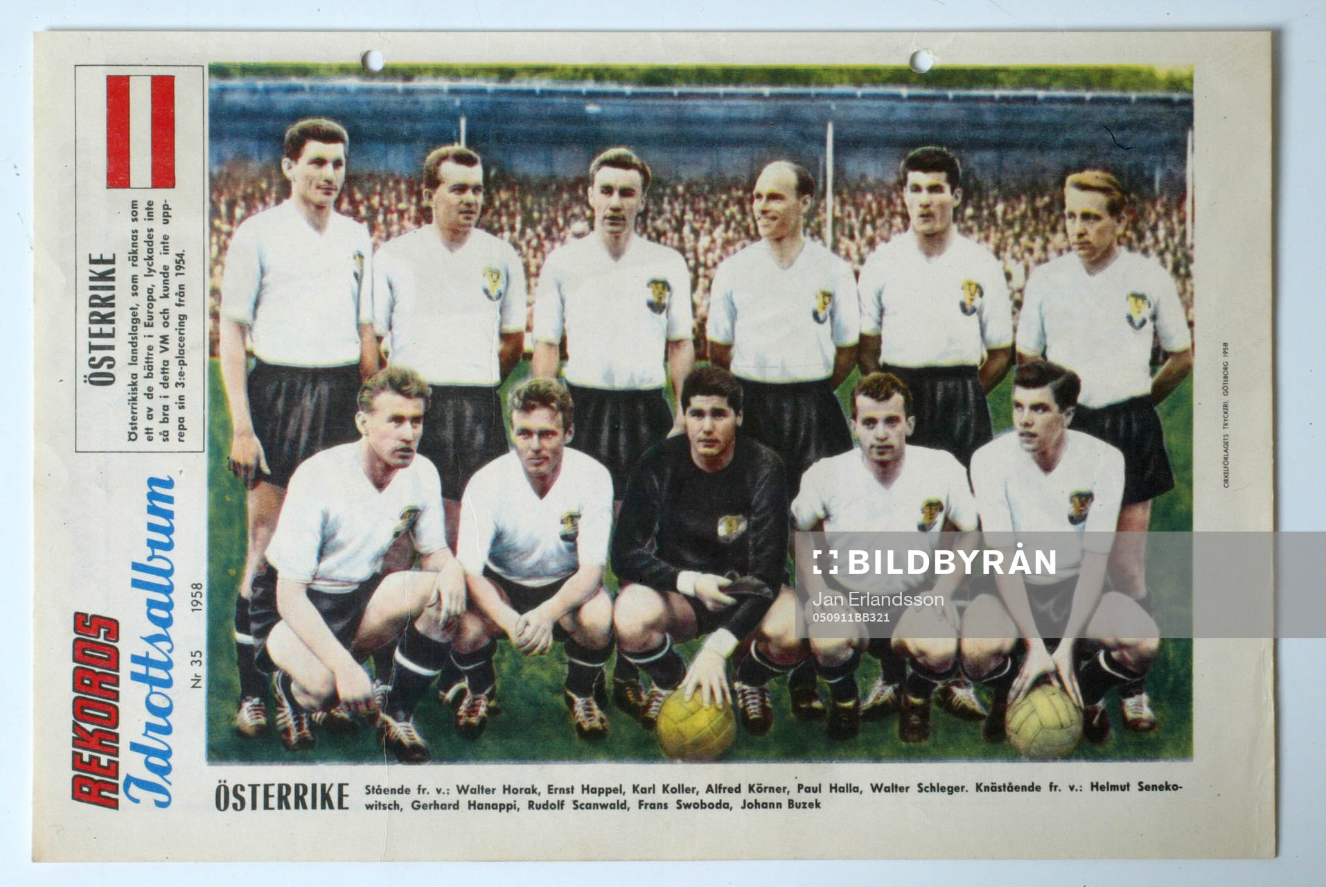 Fotboll, VM, 1958, Souvenir