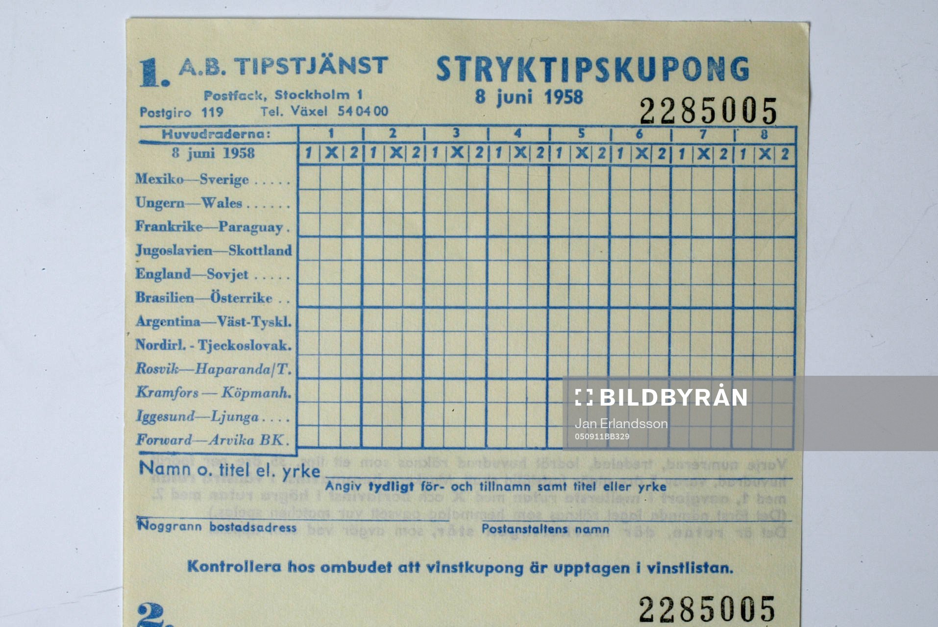Fotboll, VM, 1958, Souvenir