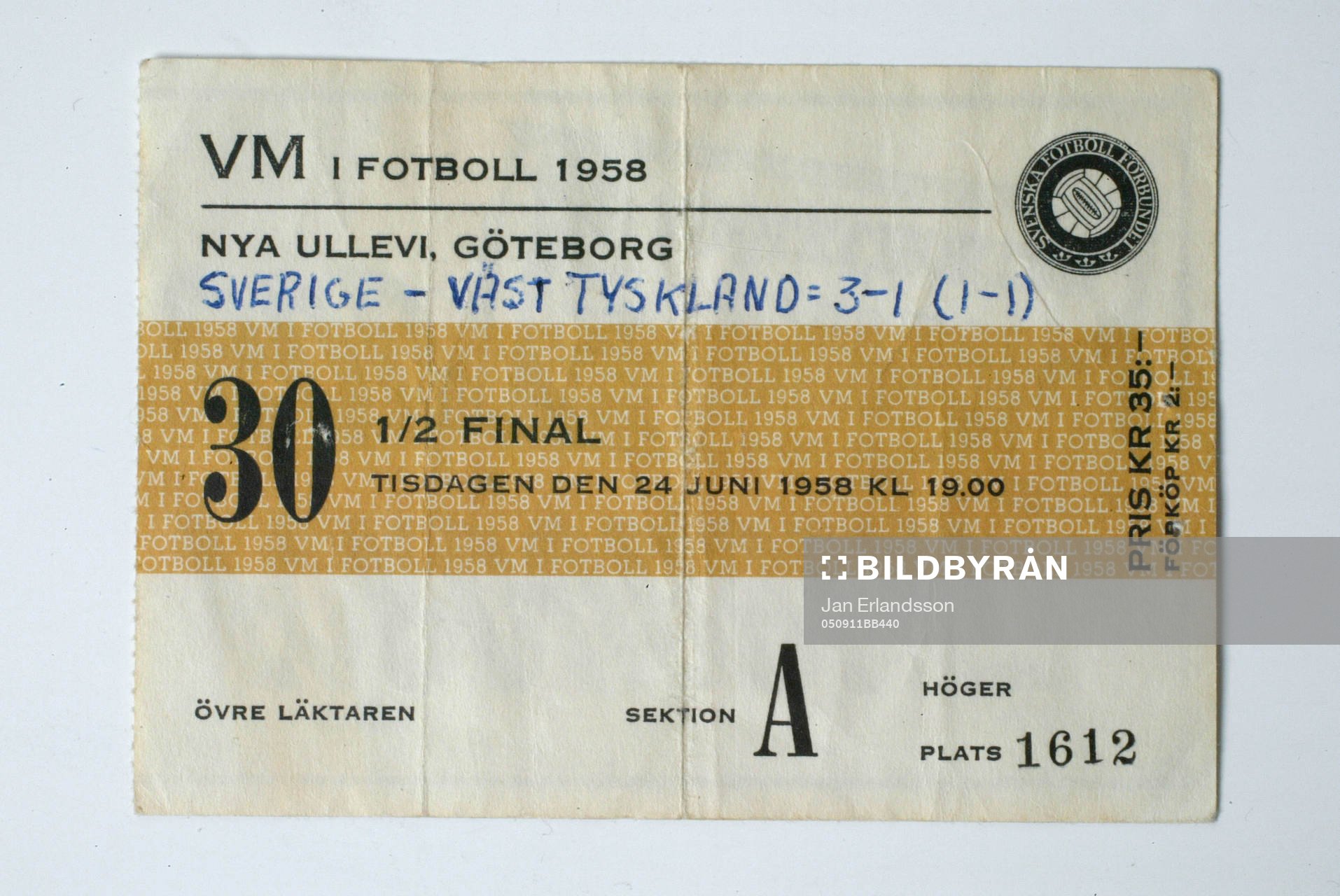 Fotboll, VM, 1958, Souvenir