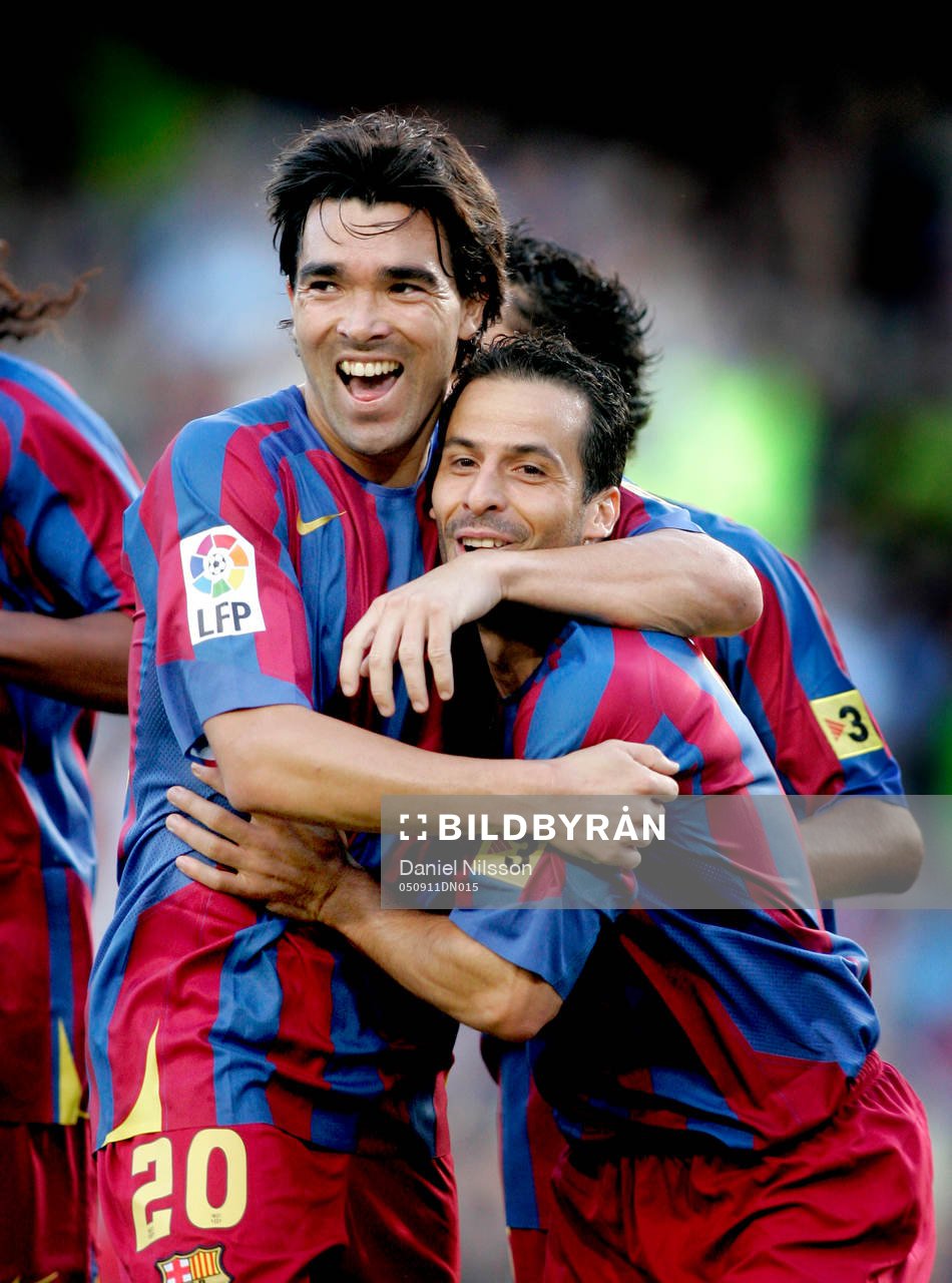 Deco och Giuly, Barcelona, jubel