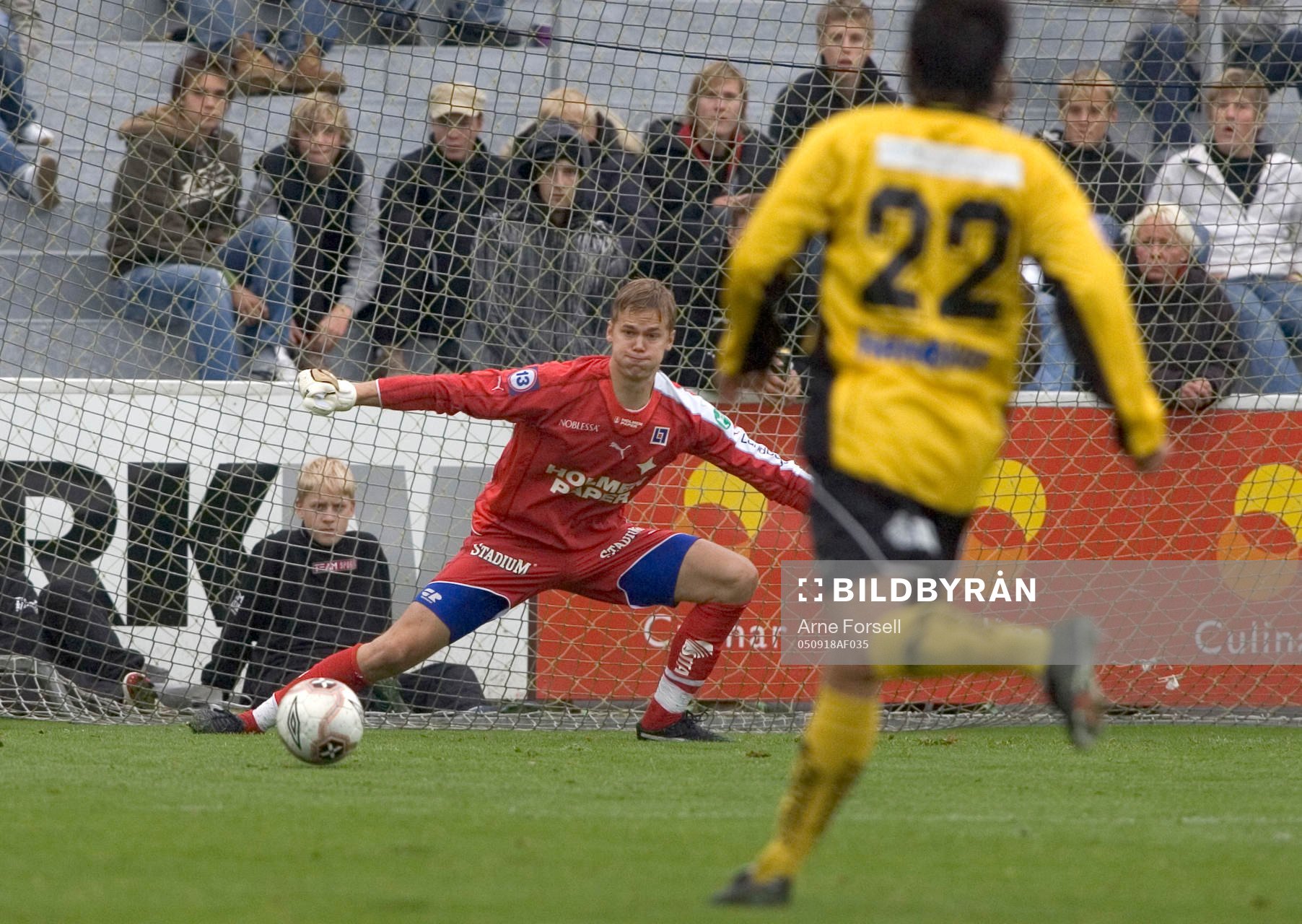 Andreas Lindberg, målvakt, Norrköping, fick det hett om