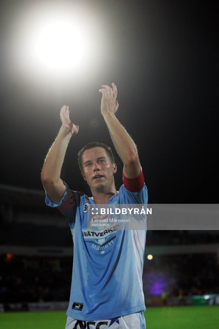 Fotboll, Allsvenskan, Malmö FF - Helsingborg: Daniel Andersson, Malmö (jubel)