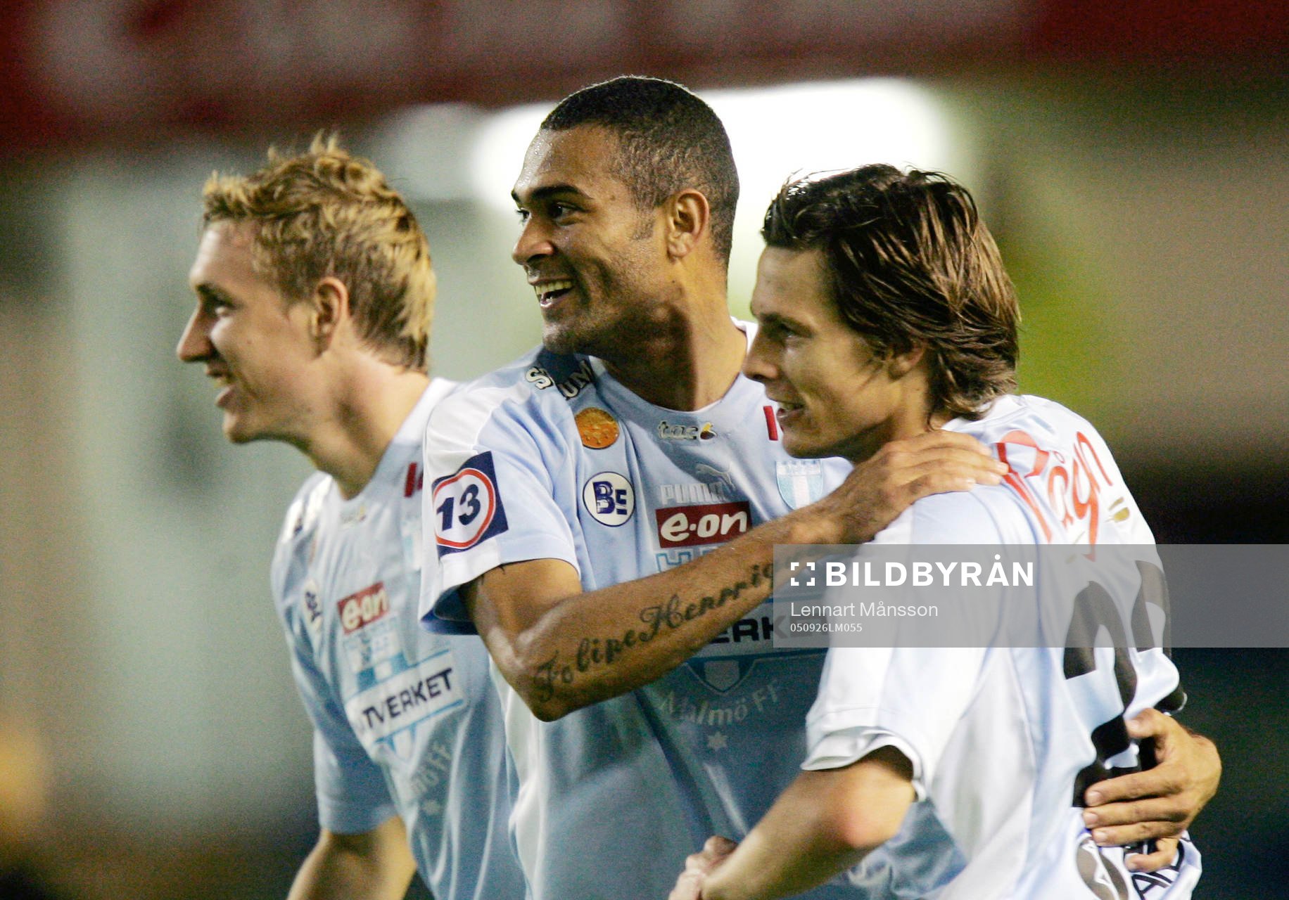  MArcus Pode, Afonso Alves och Jesper Bech, Malmö, jubel. 