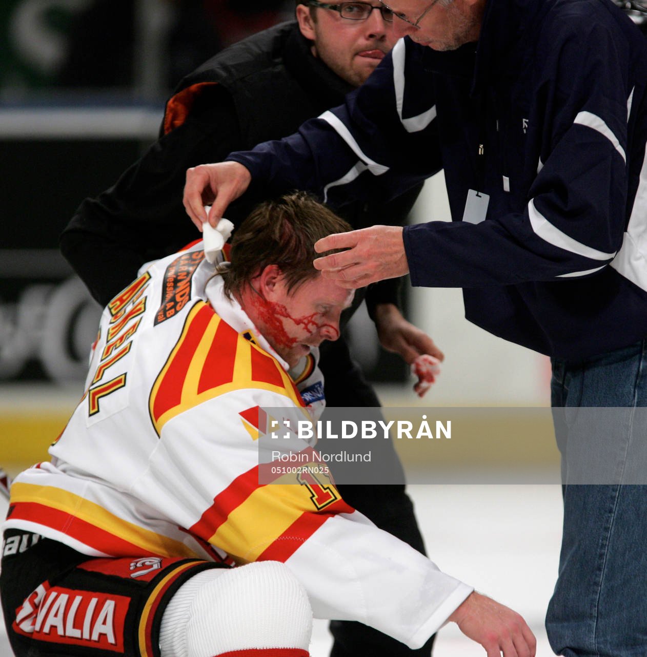 Andreas Dackell, skada, blod