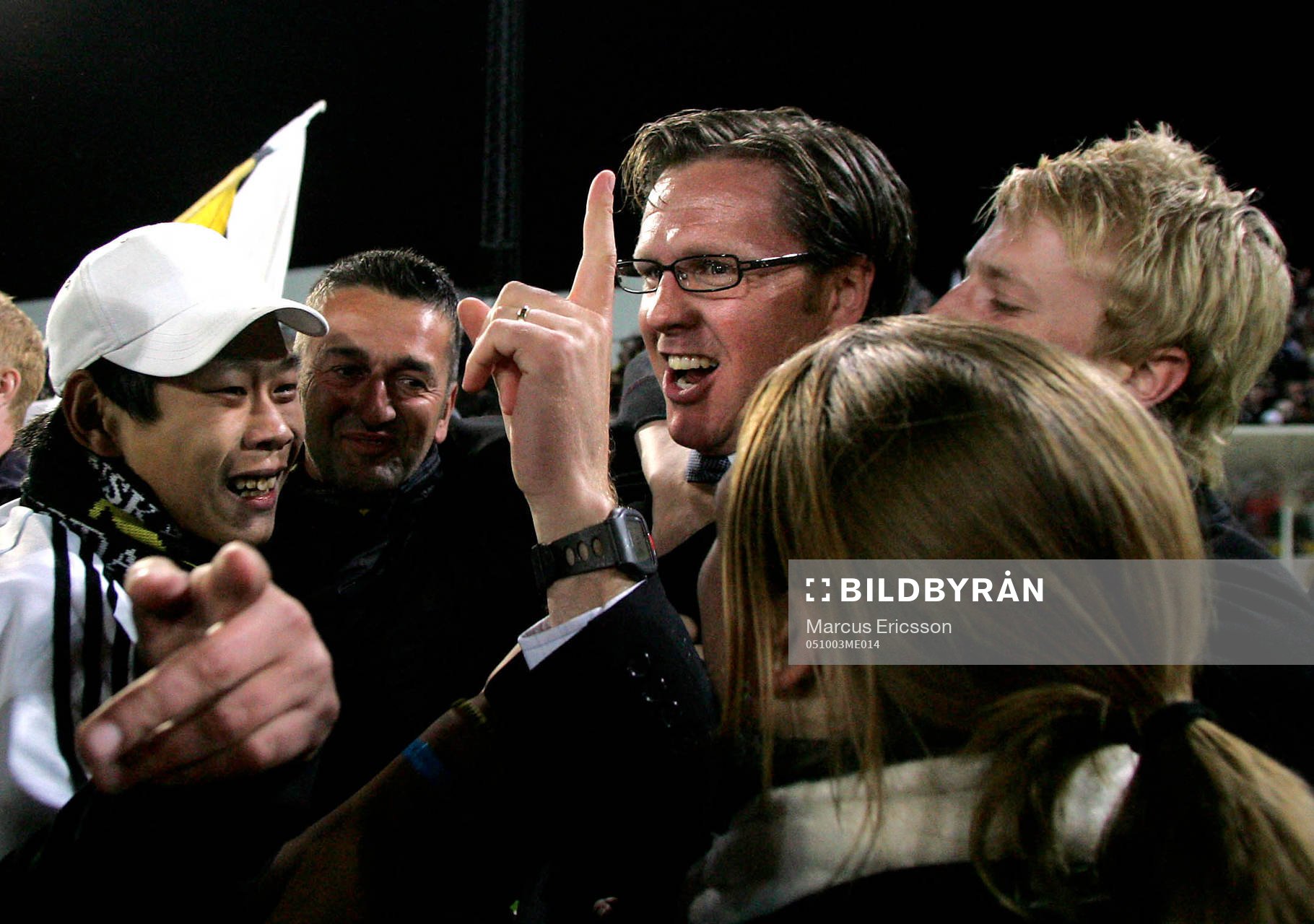 Rikard Norling, tränare, AIK, jubel med fansen
