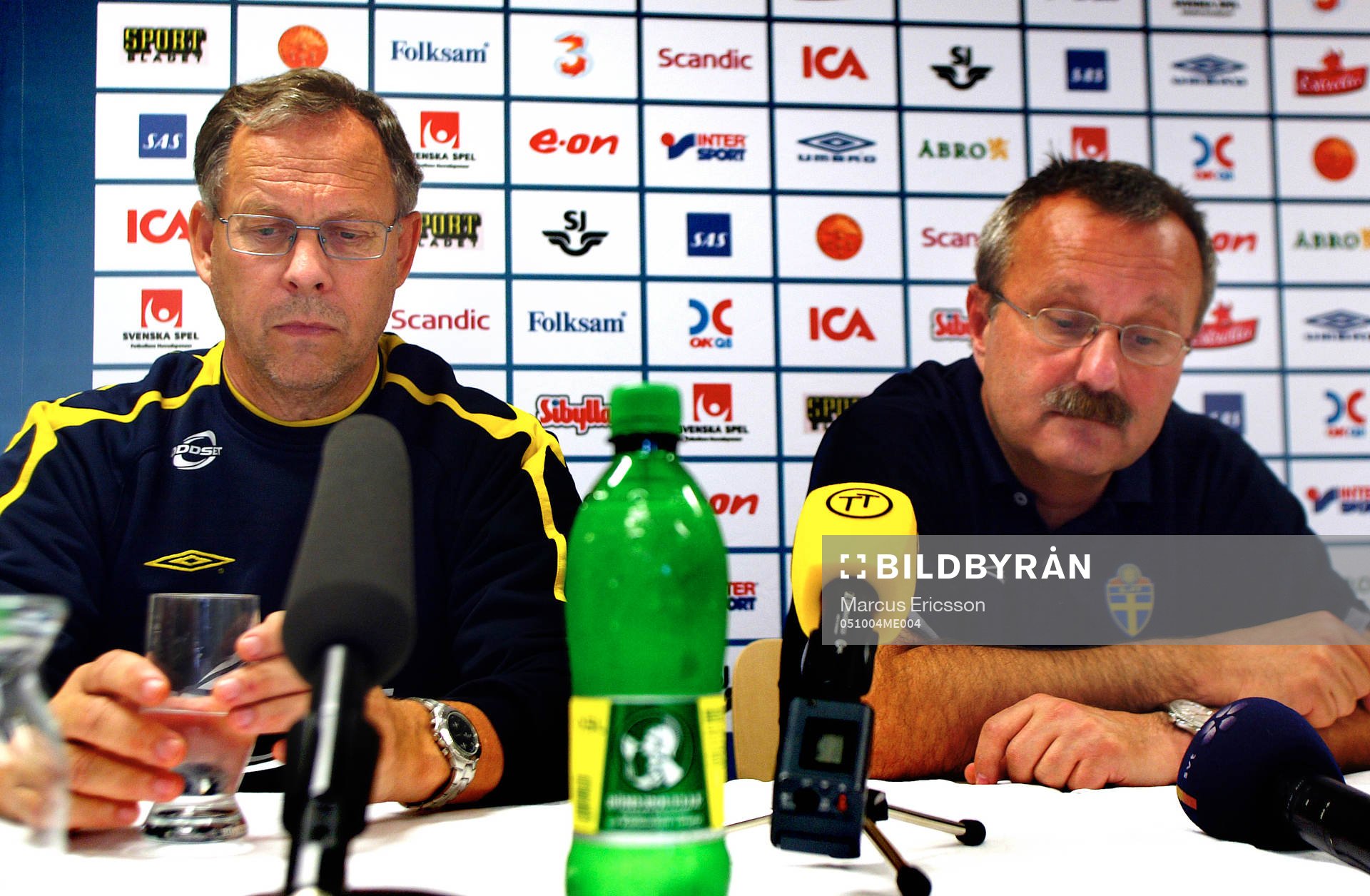 Lars Lagerbäck, förbundskapten och Magnus Forsblad,