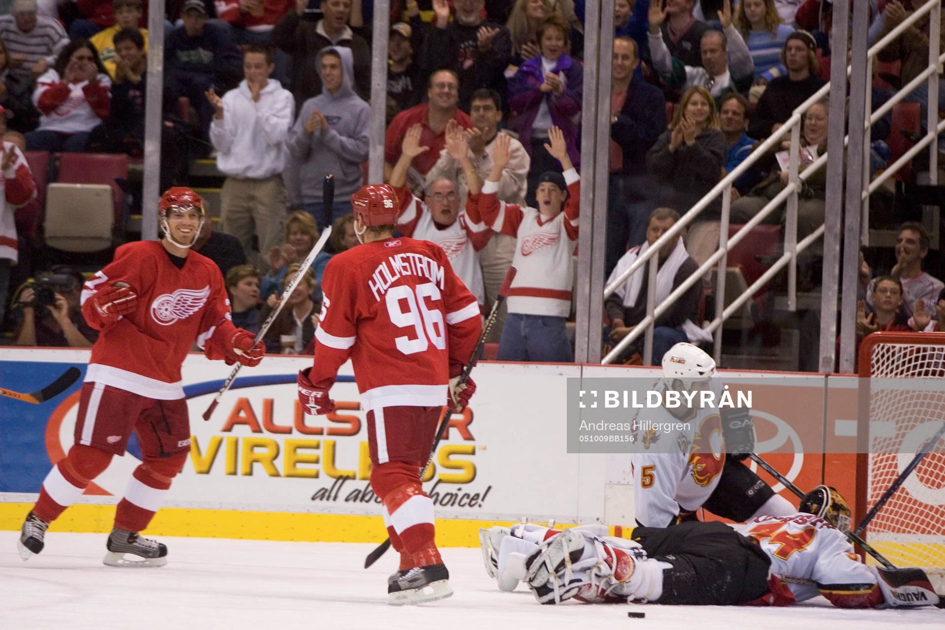 Tomas Holmström och Mikael Samuelsson, Detroit, jubel