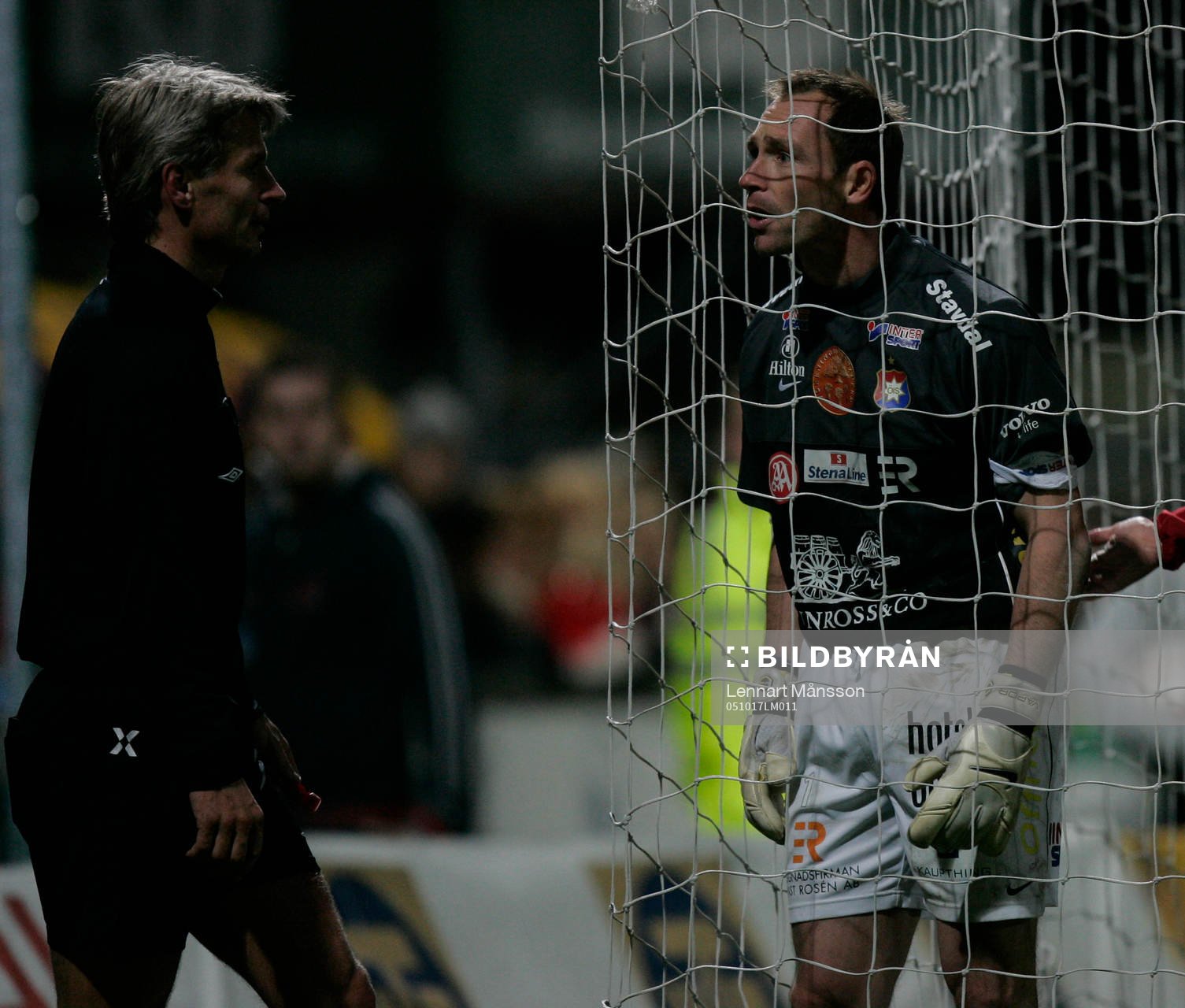 Fotboll, allsvenskan, Örgryte - Djurgården: Dick Last, Örgryte (Målvakt) skäller på domaren Peter Fröjdfeldt  