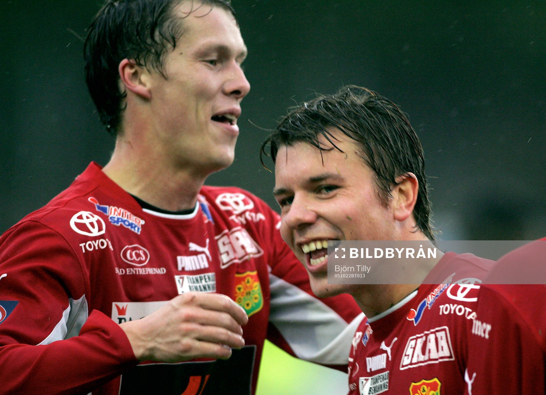 Fredrik Lundgren gratulerar Thomas Heed, Gais