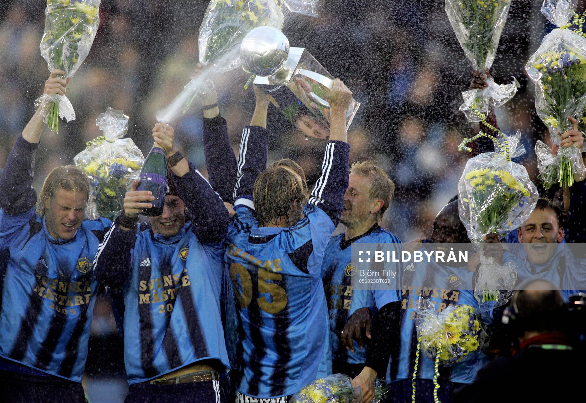  Djurgården Svenska Mästare. Jubel, pokal.