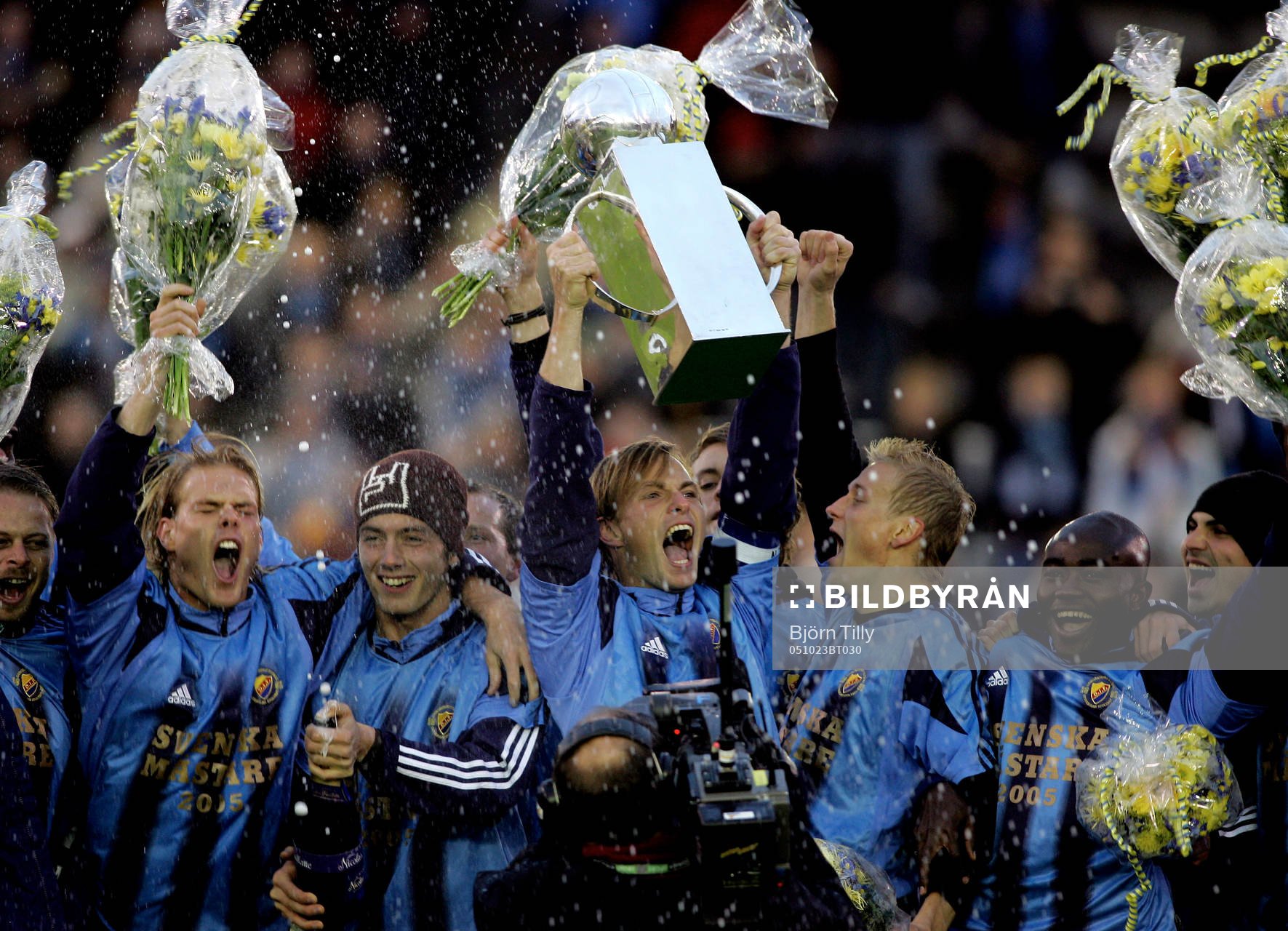Djurgården Svenska Mästare. Jubel, pokal