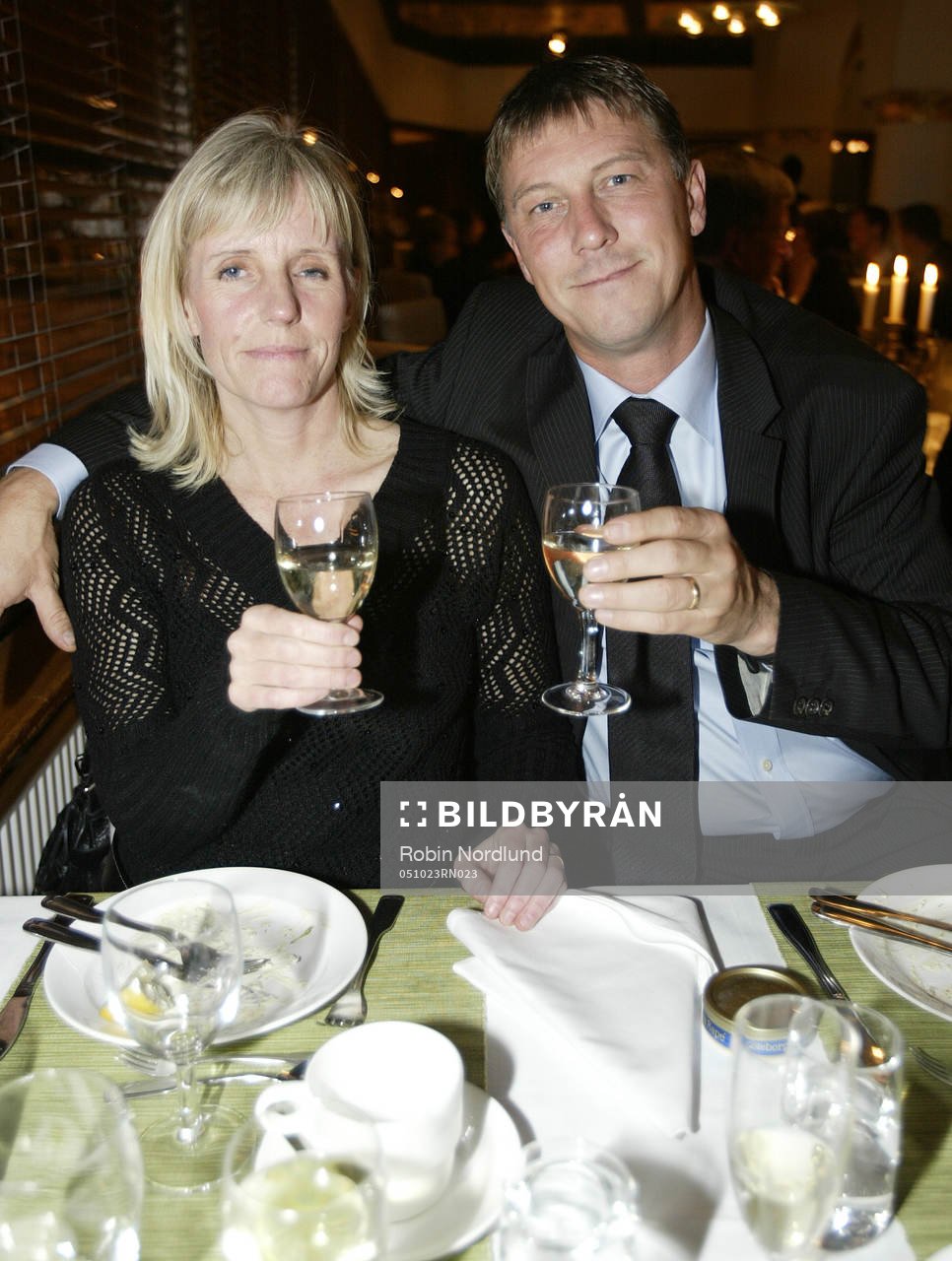 Kjell Jonevret, tränare, med fru