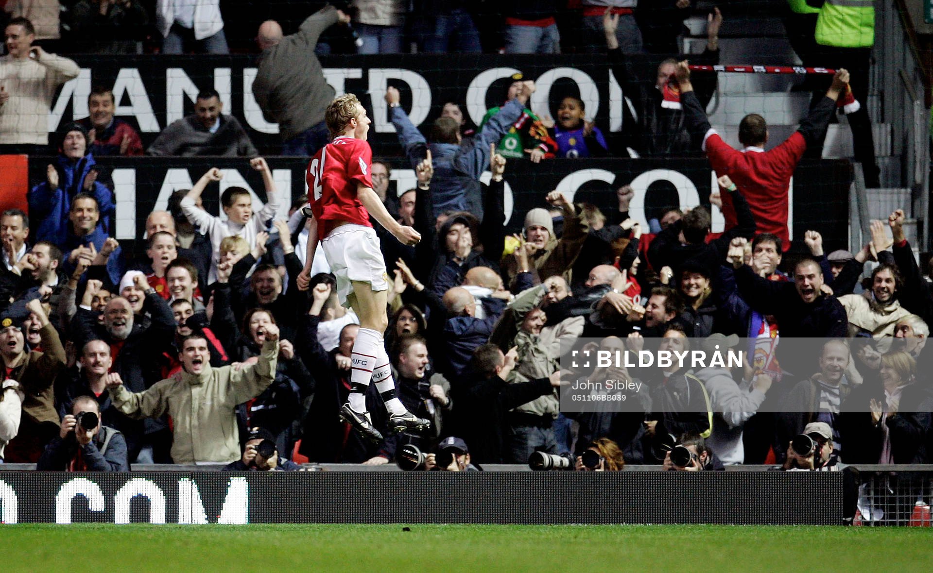  Darren Fletcher jubel efter första målet för Manchester United.