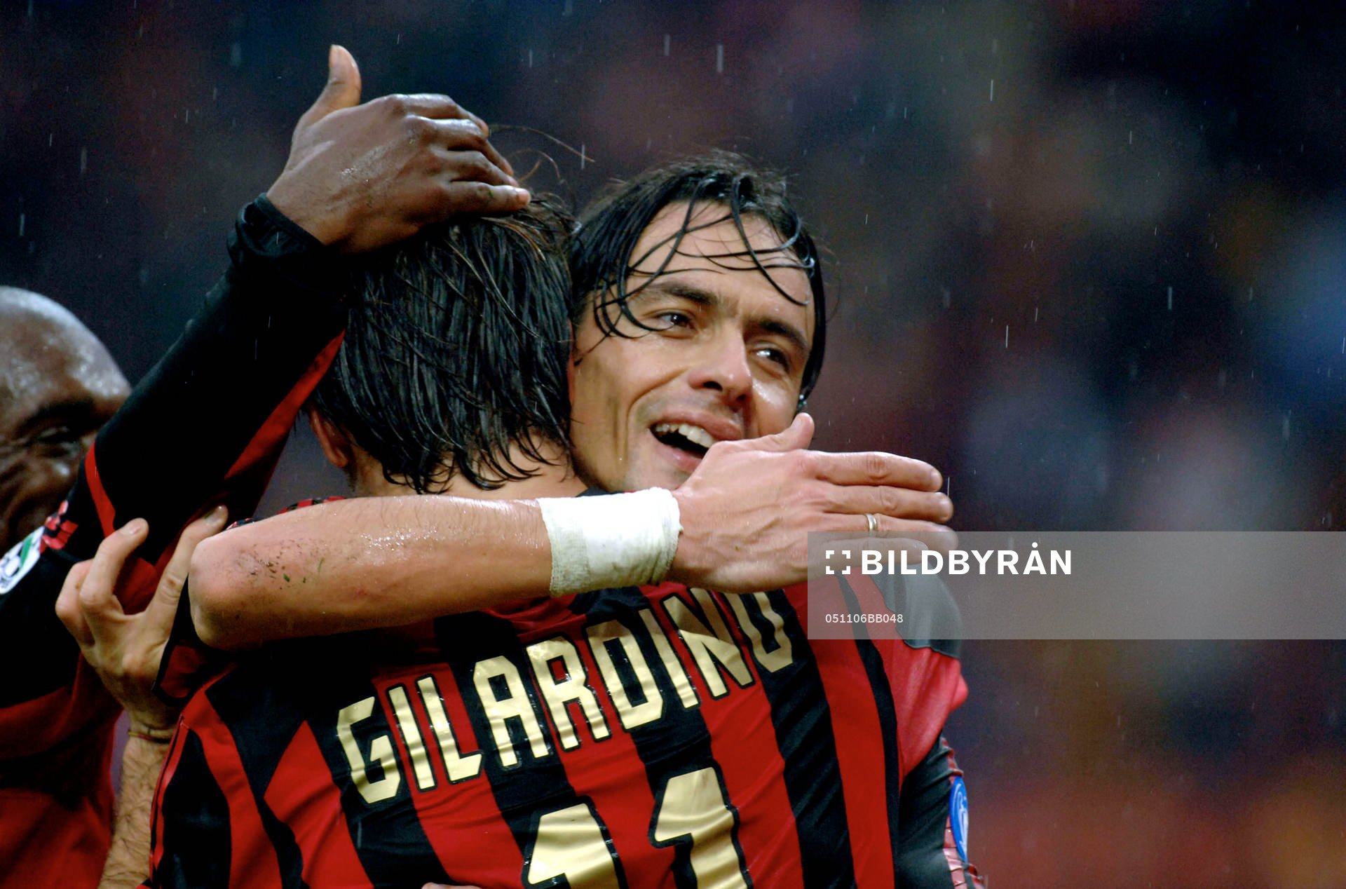  Inzaghi och Gilardino, Milan, jubel.