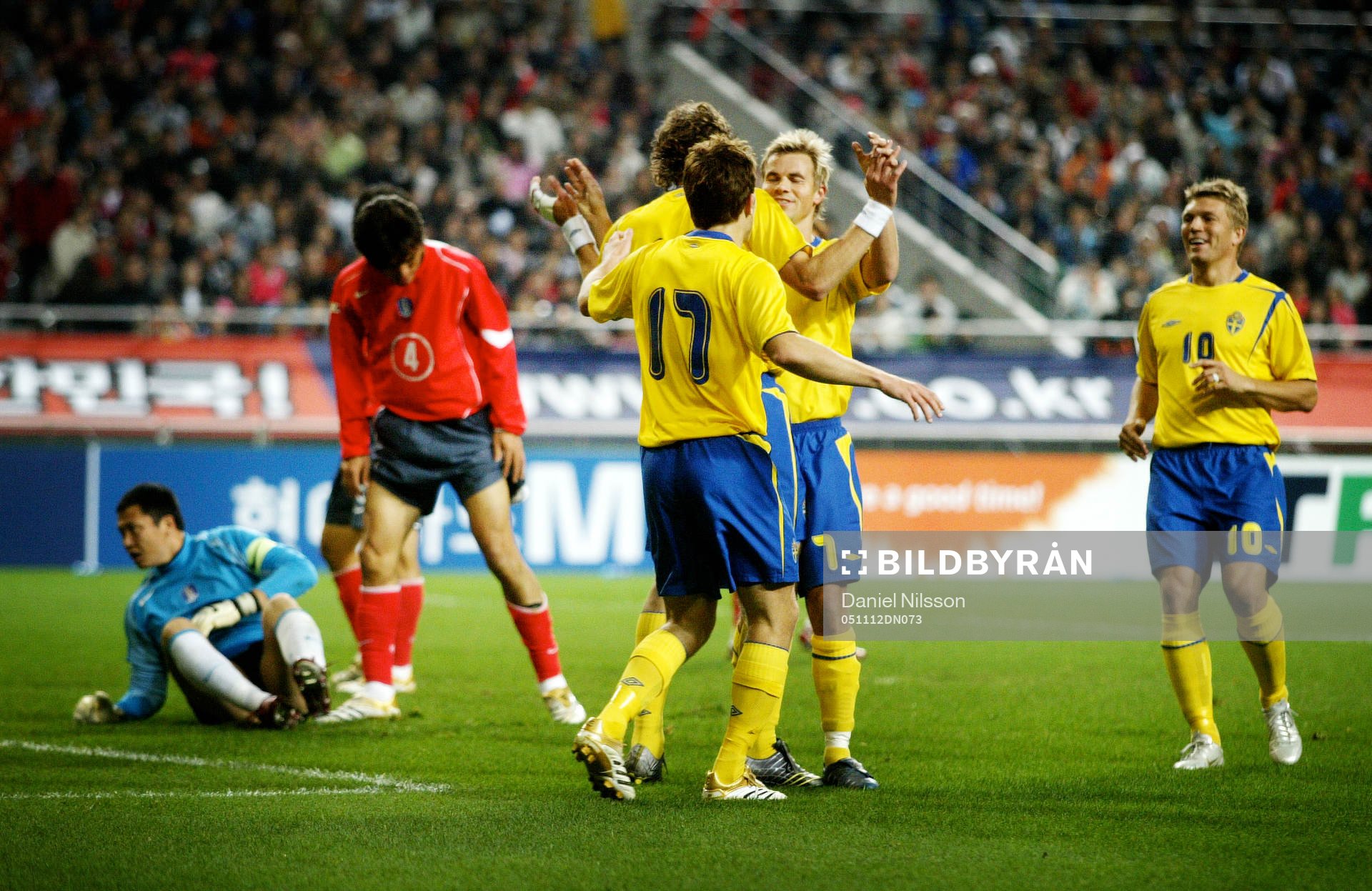  Sverige jubel efter att Johan Elmander gjort 1-1.