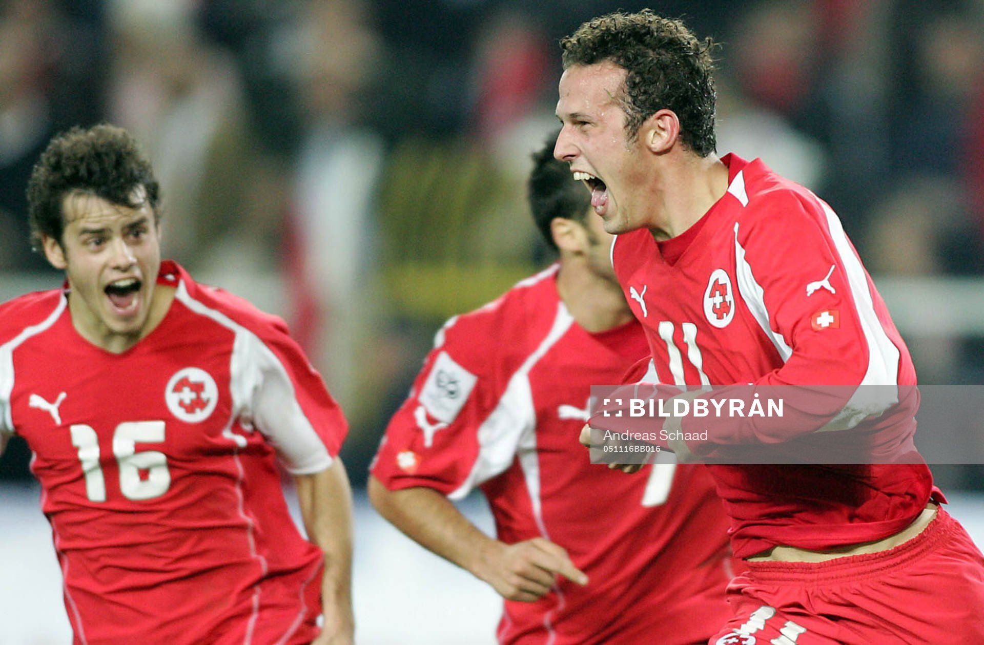 Marco Streller, Schweiz, jubel  med Tranquillo Barnetta