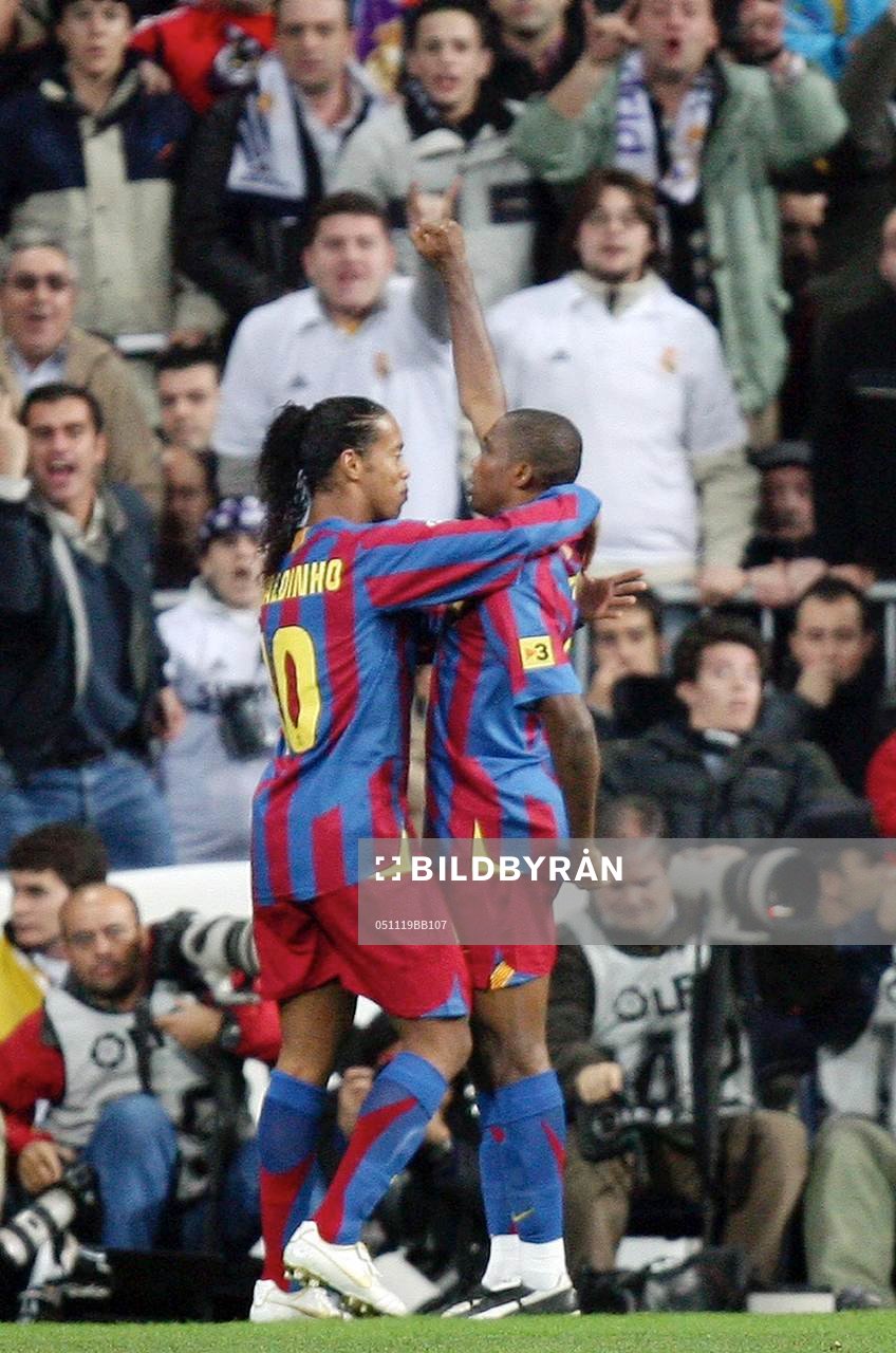 Samuel Eto`o och Ronaldinho, Barcelona, jubel