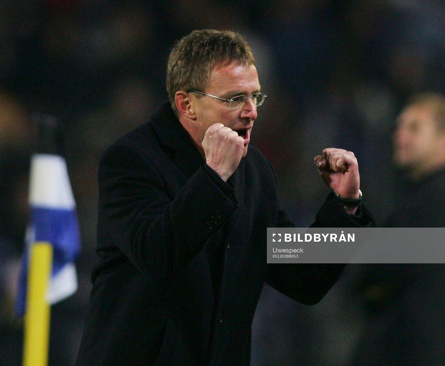  Ralf Rangnick, tränare, Schalke, jubel.