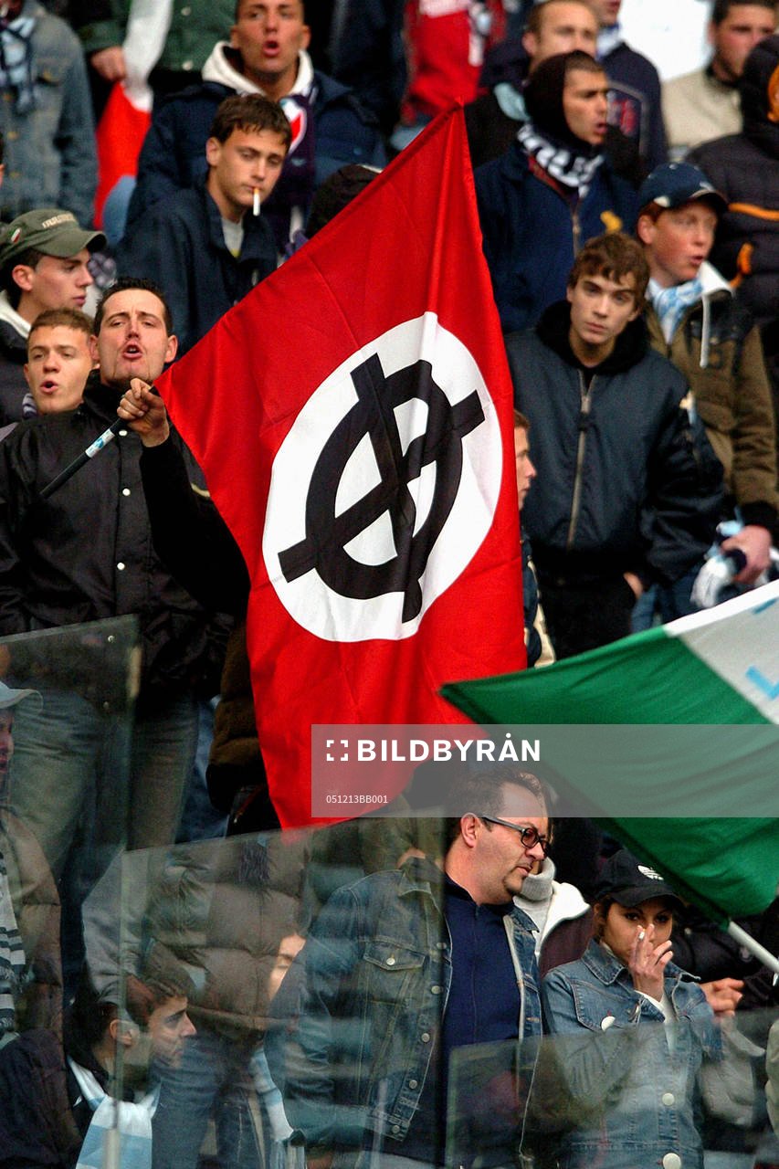 Fans, supporter, Lazio. Facistisk (facism) flagga
