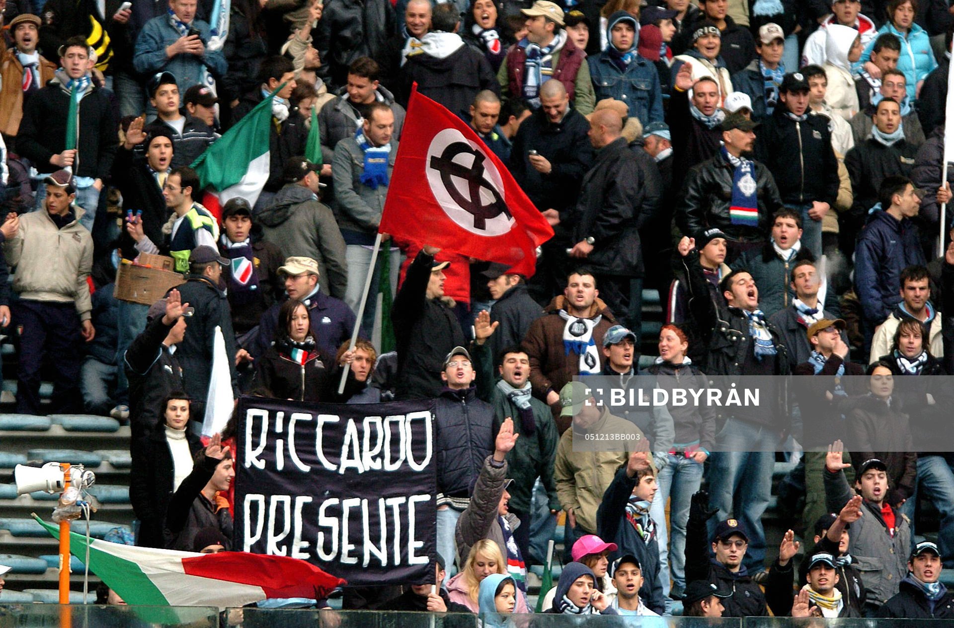 Fans, supporter, Lazio. Facistisk (facism) flagga