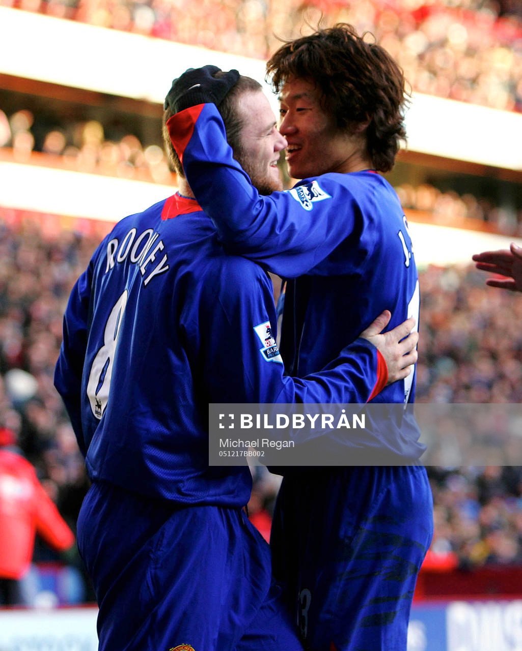  Wayne Rooney, Manchester, jubel efter andra målet med Ji Sung Park.