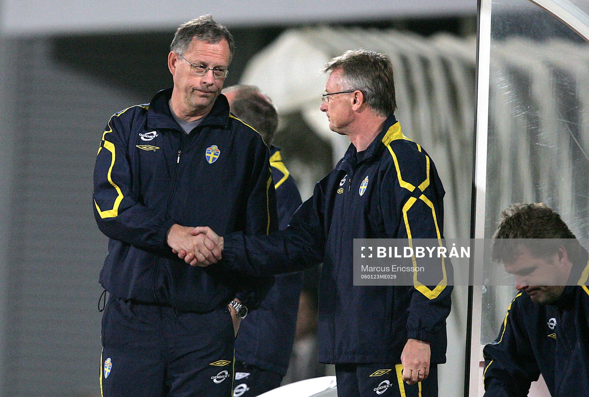 Lars Lagerbäck och Roland Andersson, förbundskapten