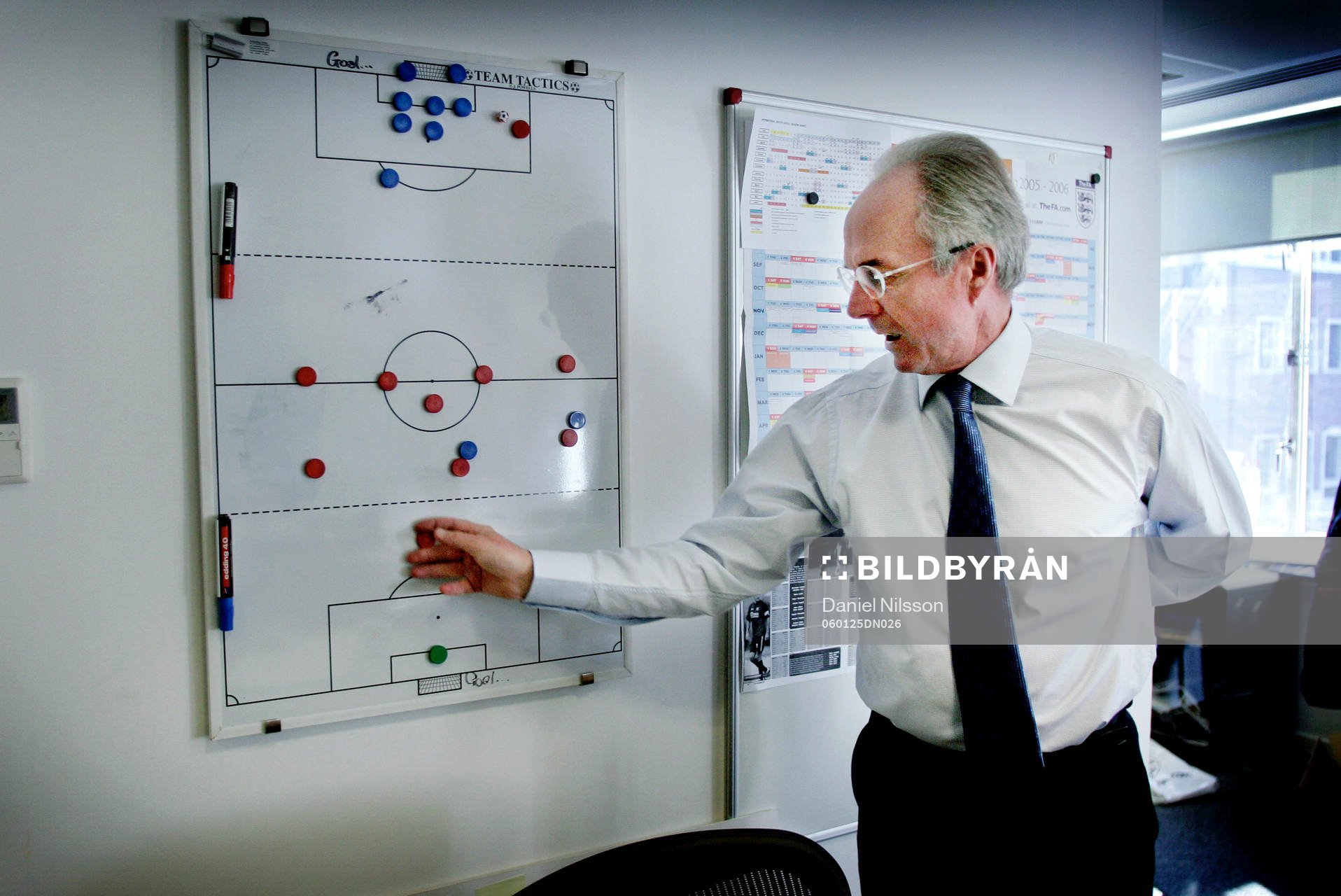 Fotboll, Sven-Göran Eriksson, förbundskapten England, på
