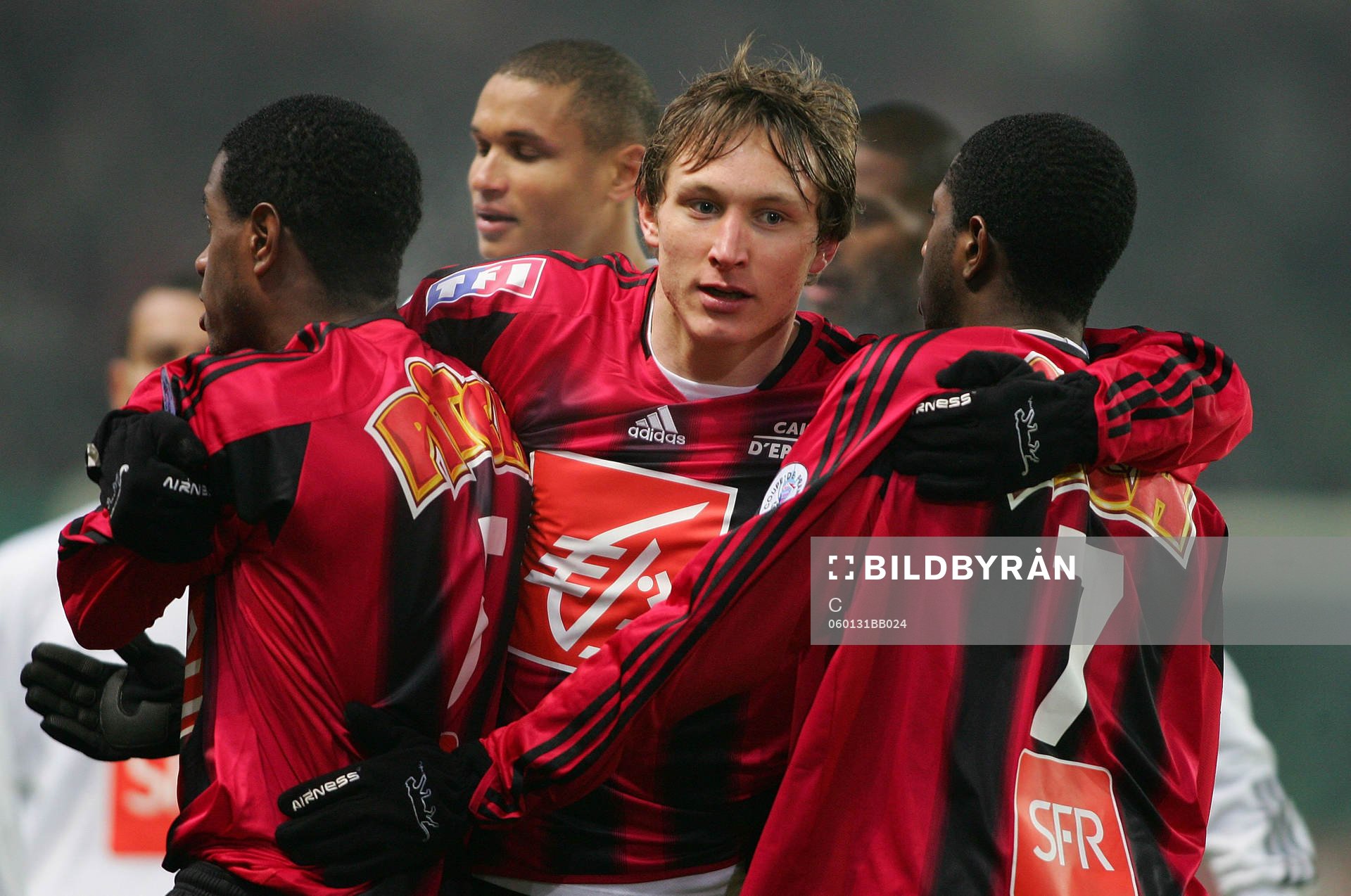 Jacques Faty, Kim Källström och Arnold Mvuemba, Rennes